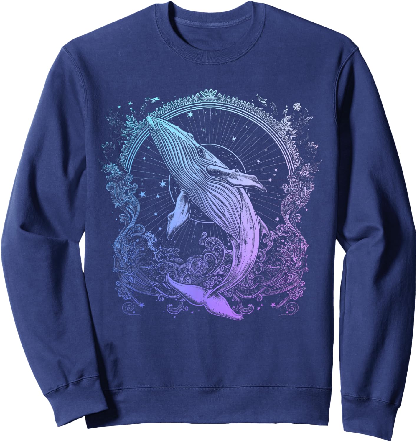 Blue Whale Humpback Whale Lover Sweatshirt - Sweatshirt | Navy