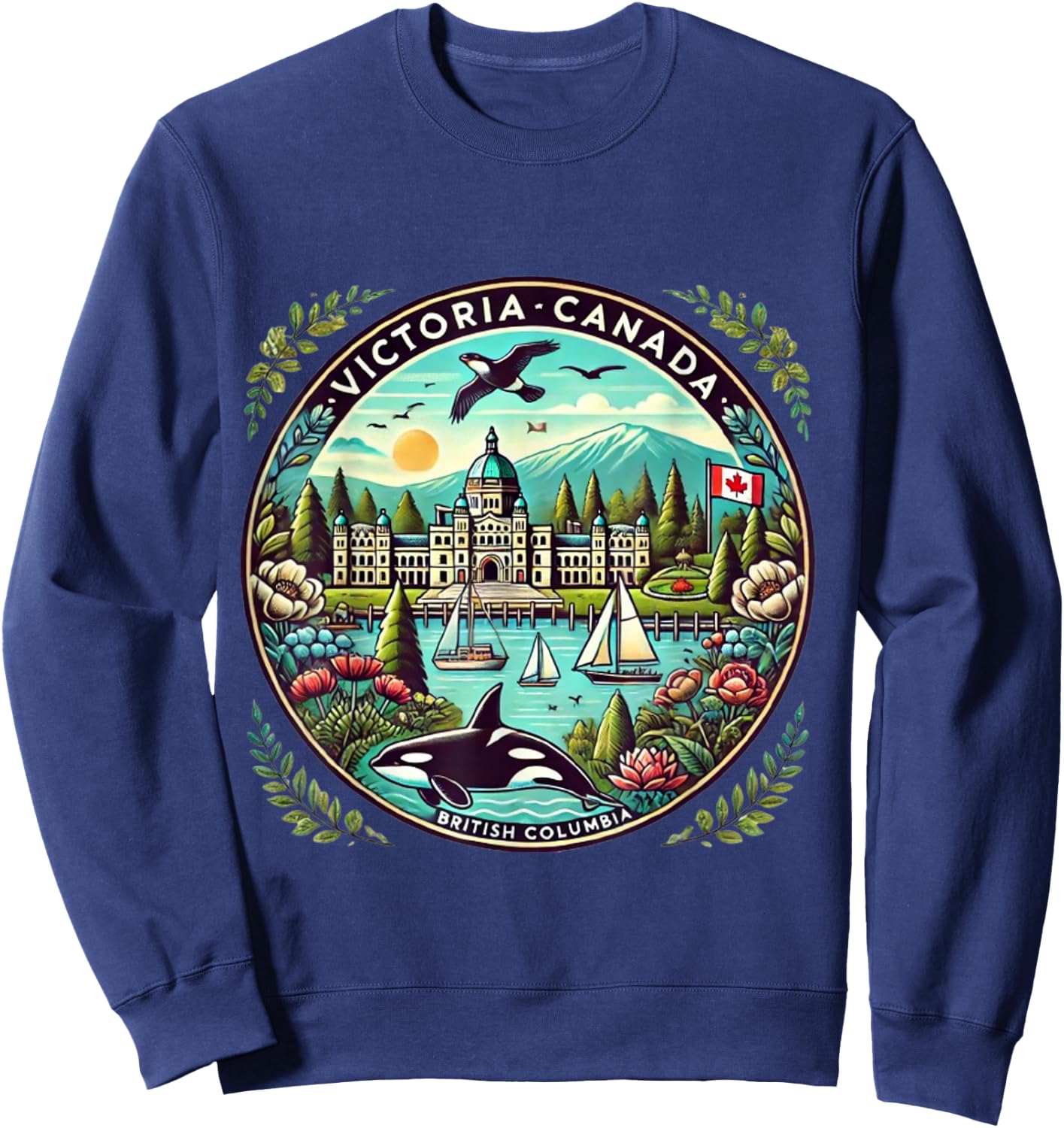 Victoria Canada British Columbia Cruise Destination Sweatshirt - Sweatshirt | Navy