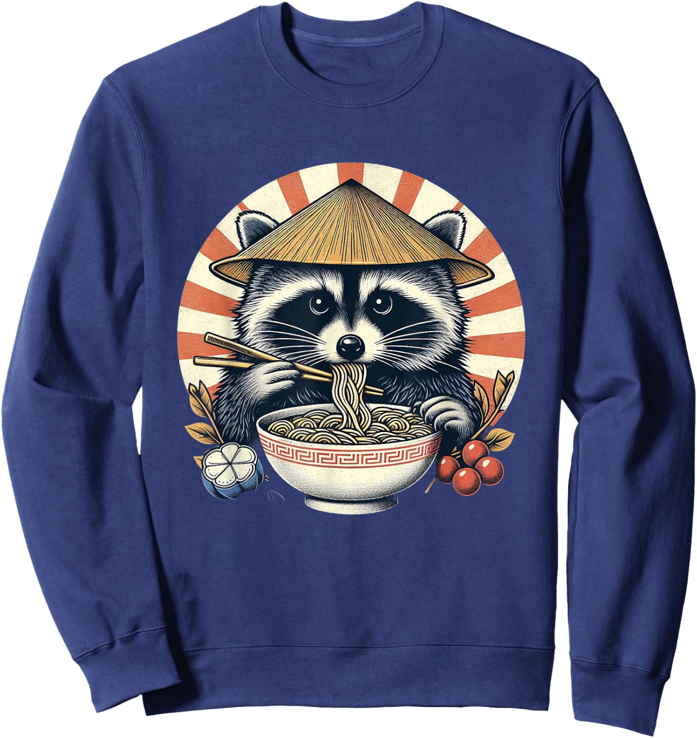 Raccoon Ramen Kawaii Neko Japanese Noodles Aesthetic , black Sweatshirt - Sweatshirt | Navy