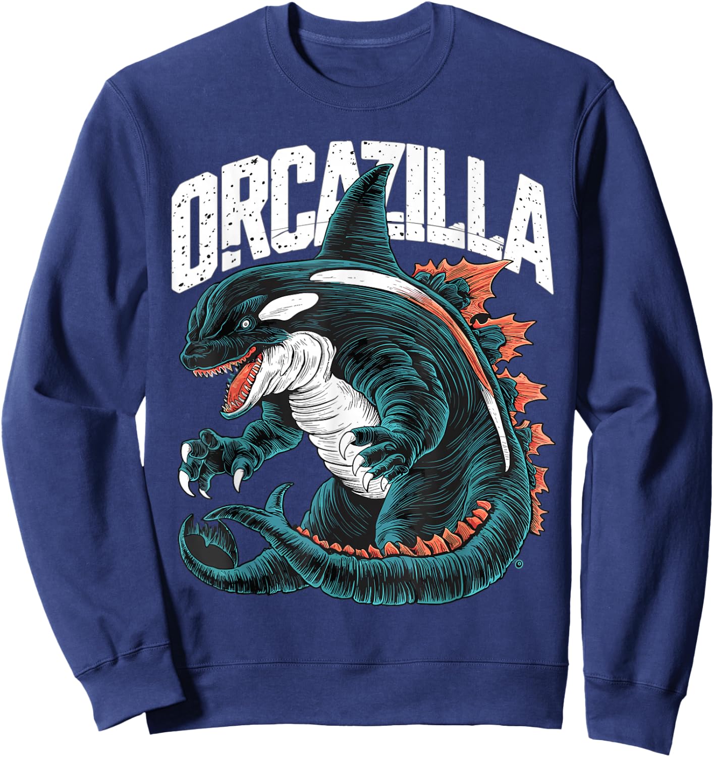 Funny Orca Orcazilla Sweatshirt - Sweatshirt | Navy