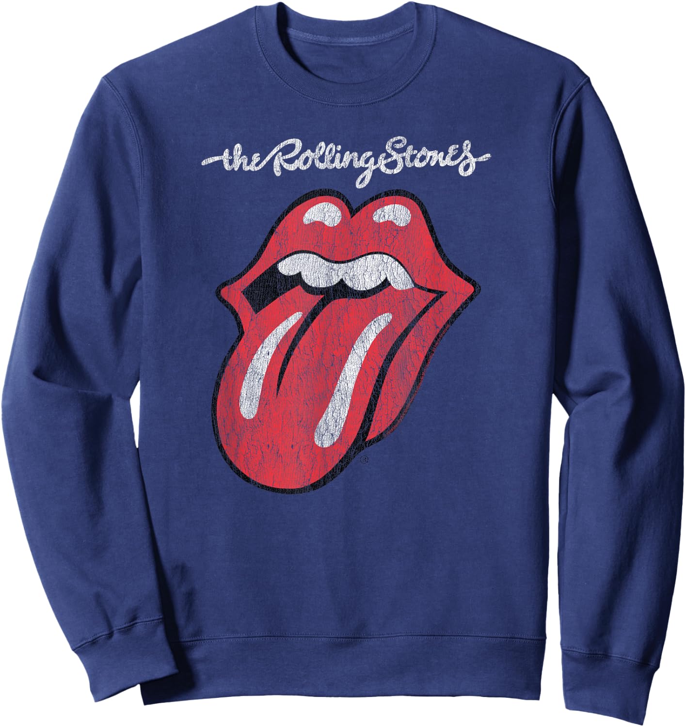 Rolling Stones Official Script Tongue , black Sweatshirt - Sweatshirt | Navy