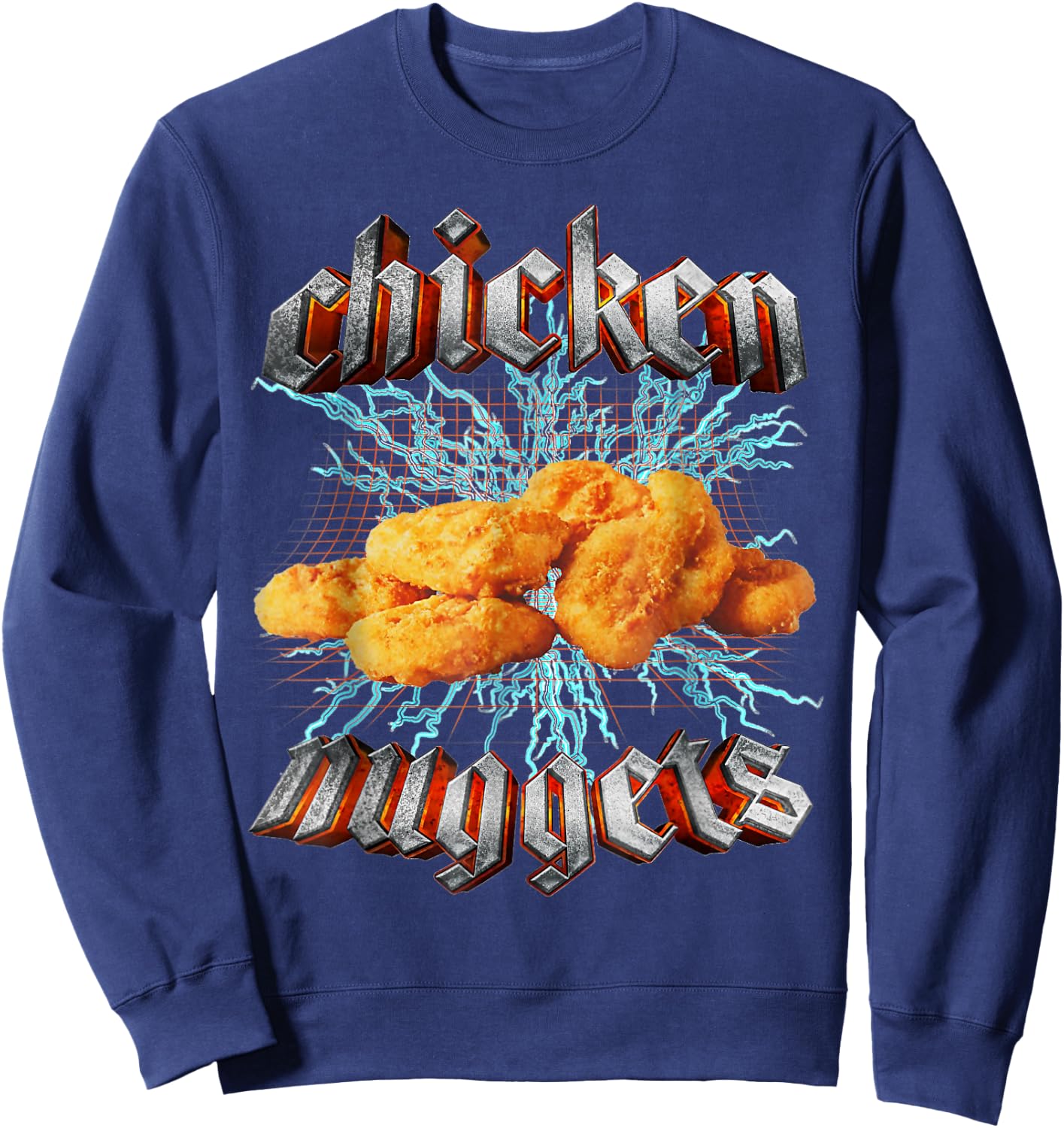 Chicken Nuggets Meme Funny Strange Specific Thanks Meme , black Sweatshirt - Sweatshirt | Navy