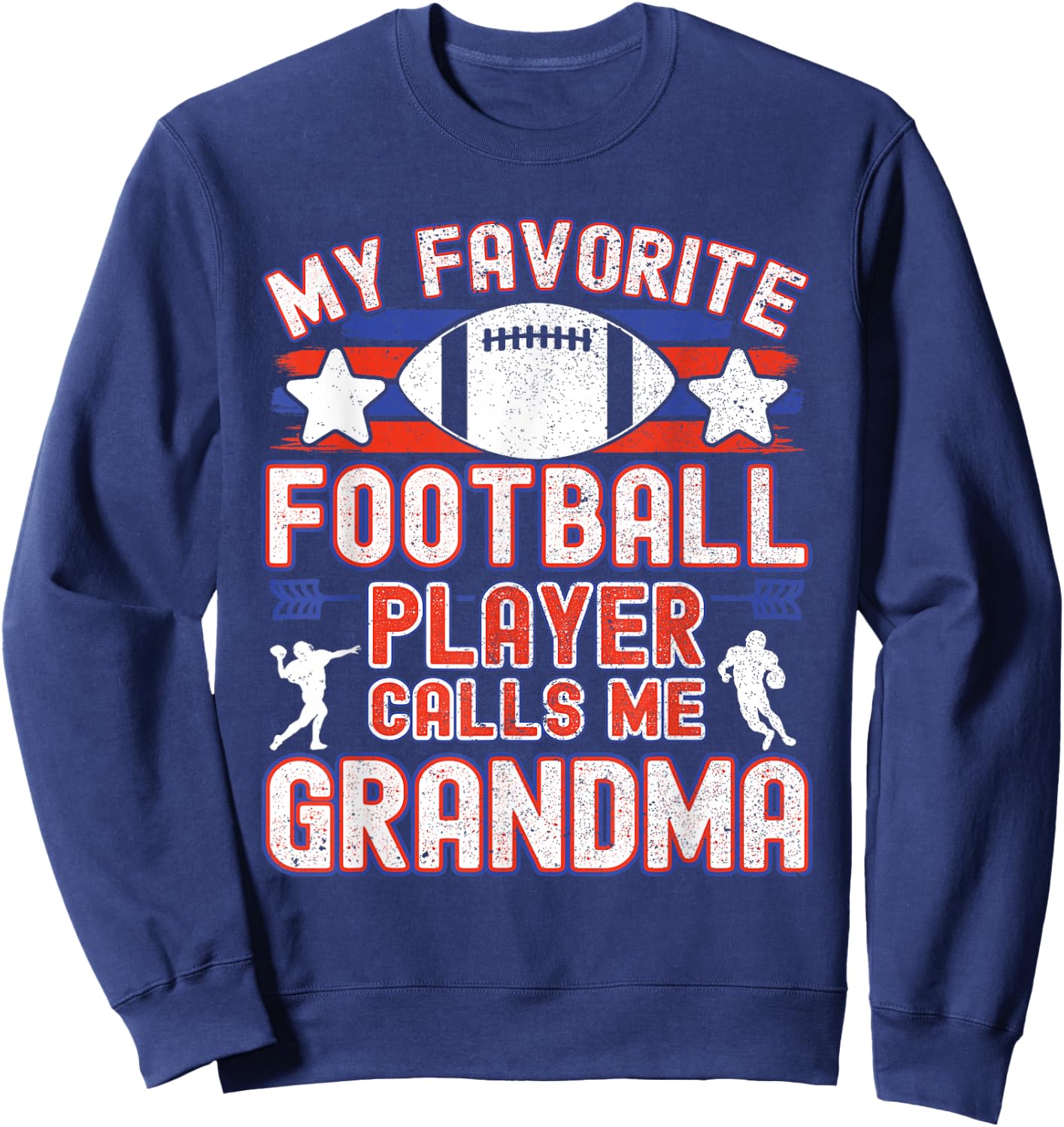 Football Grandma | Favorite Football Player Calls Me Grandma Sweatshirt - Sweatshirt | Navy