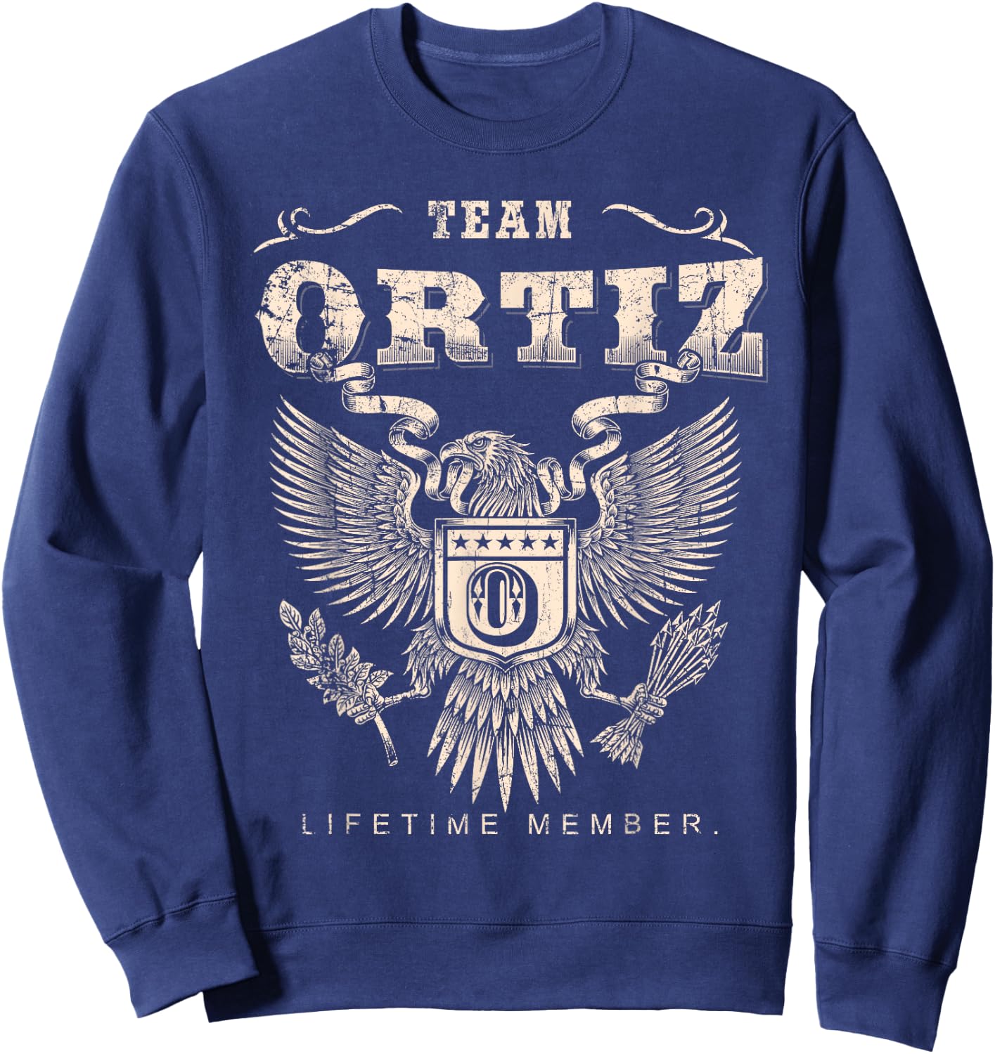 Team Ortiz Family Name Lifetime Member Sweatshirt - Sweatshirt | Navy