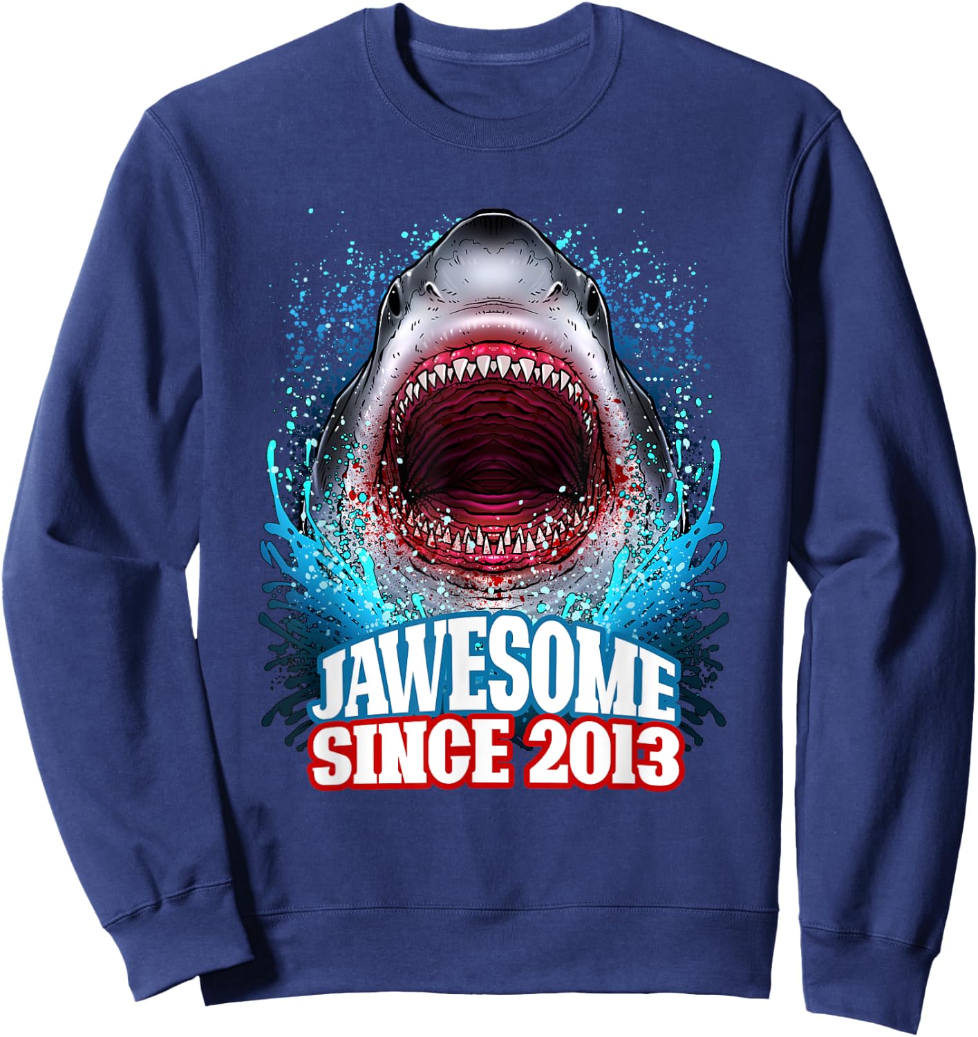 12th Birthday Jawesome Since 2013 Shark 12 Years Old Sweatshirt - Sweatshirt | Navy