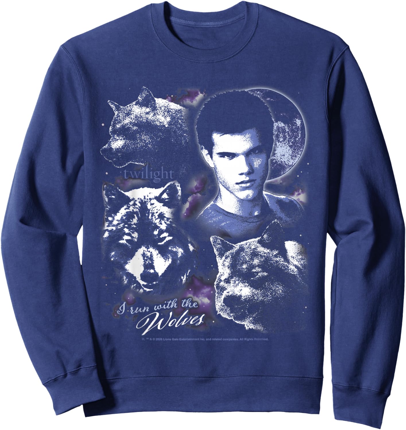 Twilight I Run with the Wolves Jacob Werewolf Retro Movie Sweatshirt - Sweatshirt | Navy