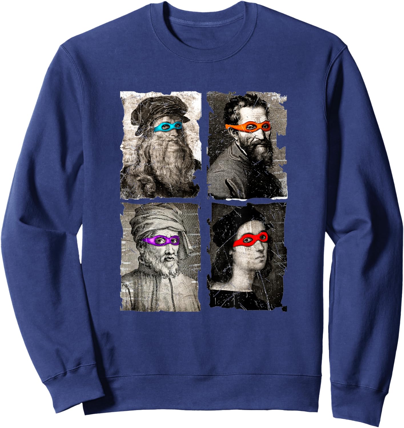 Artists Renaissance Heroes Fun Humor Design Sweatshirt - Sweatshirt | Navy