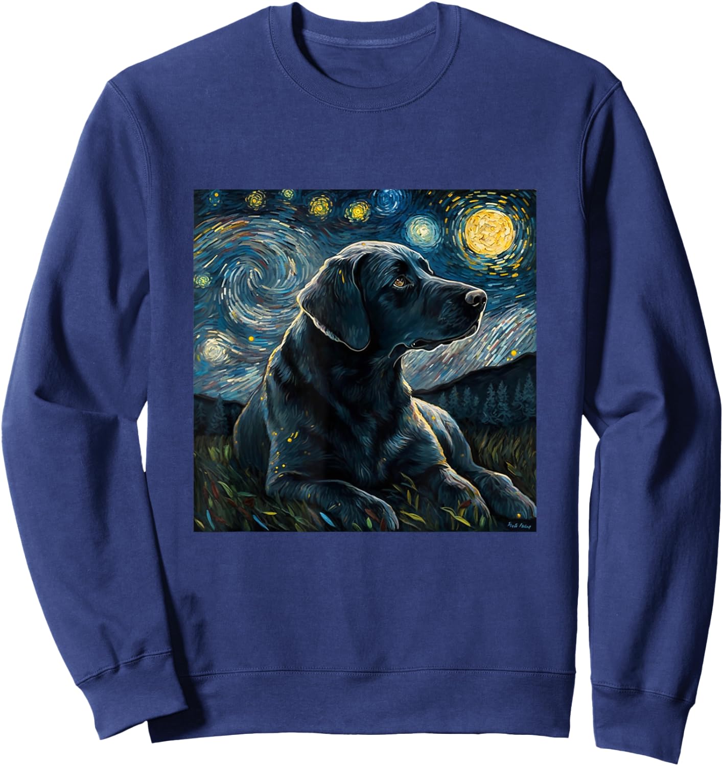 Cute Black Lab Black Labrador Retriever Puppy Dog Mom Animal Sweatshirt - Sweatshirt | Navy