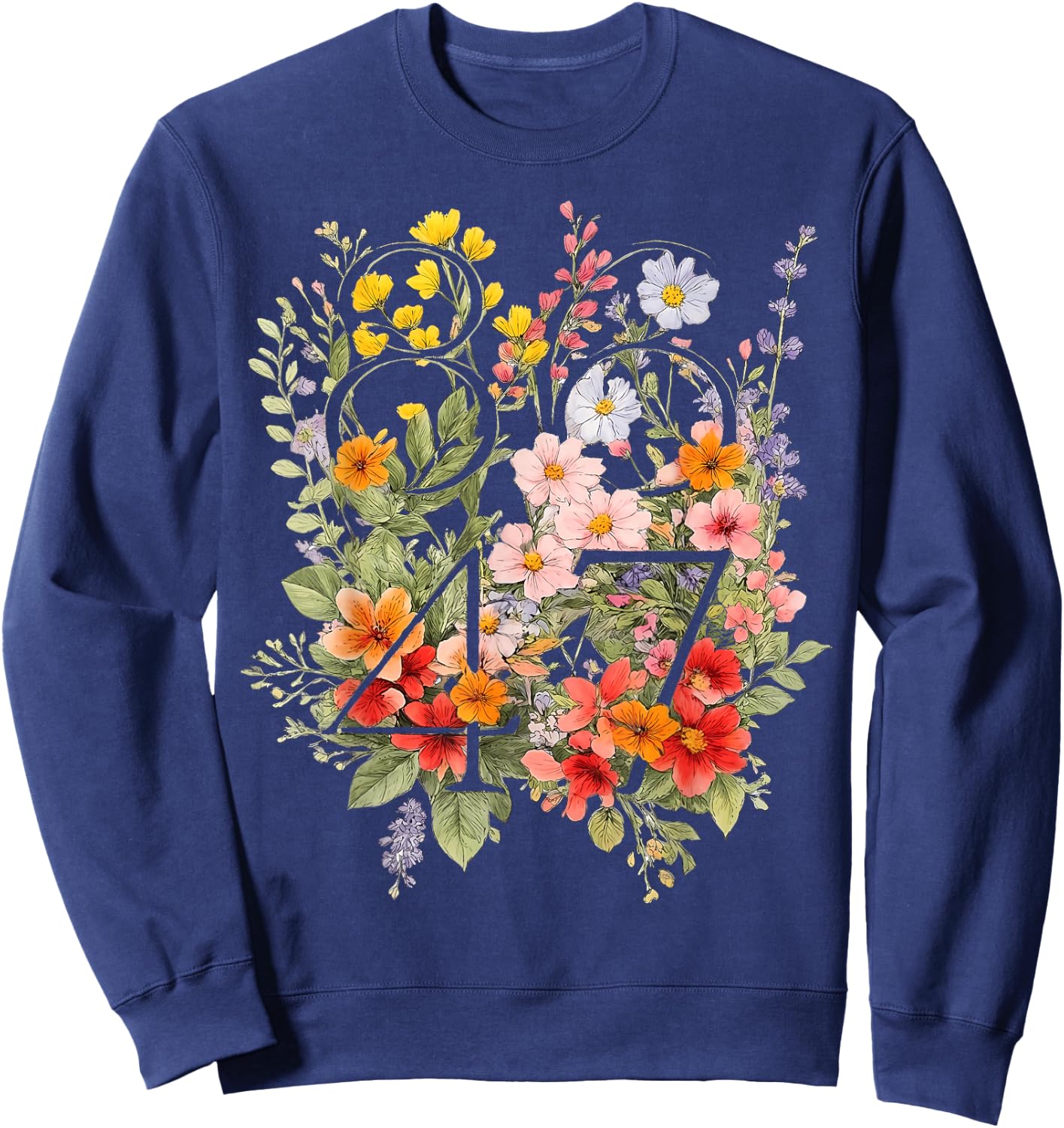Retro Vintage 86 47 Flower Sweatshirt - Sweatshirt | Navy