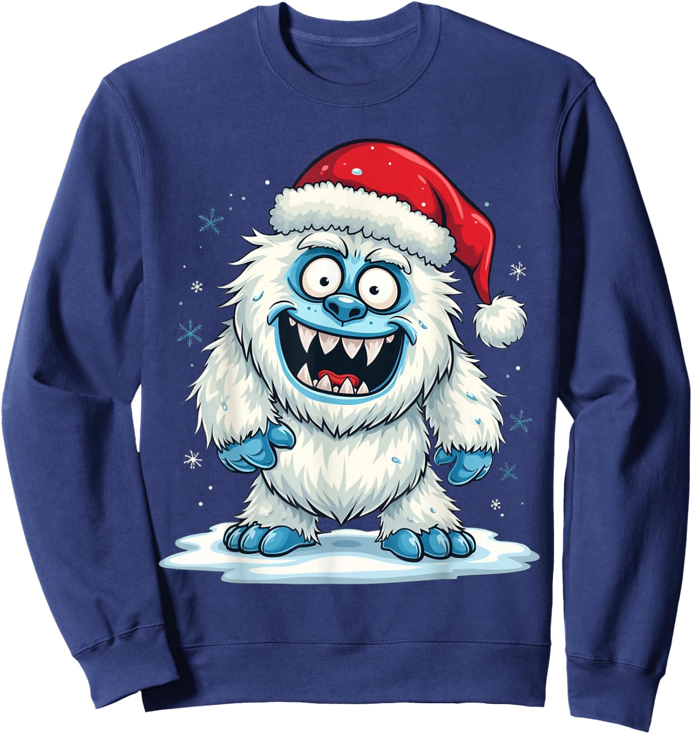 Yeti Xmas Abominable Snowman Bigfoot Funny Christmas Monster Sweatshirt - Sweatshirt | Navy