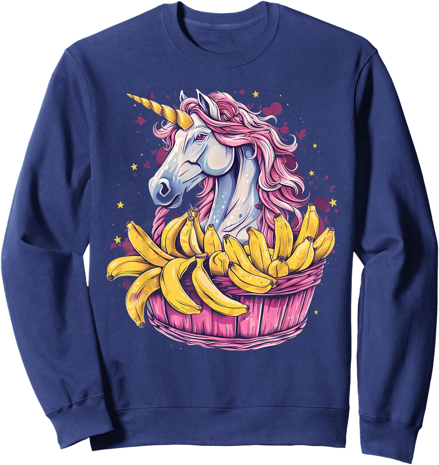 Banana Unicorn Portrait Bananas Fruit Artwork Banana Lover Sweatshirt - Sweatshirt | Navy