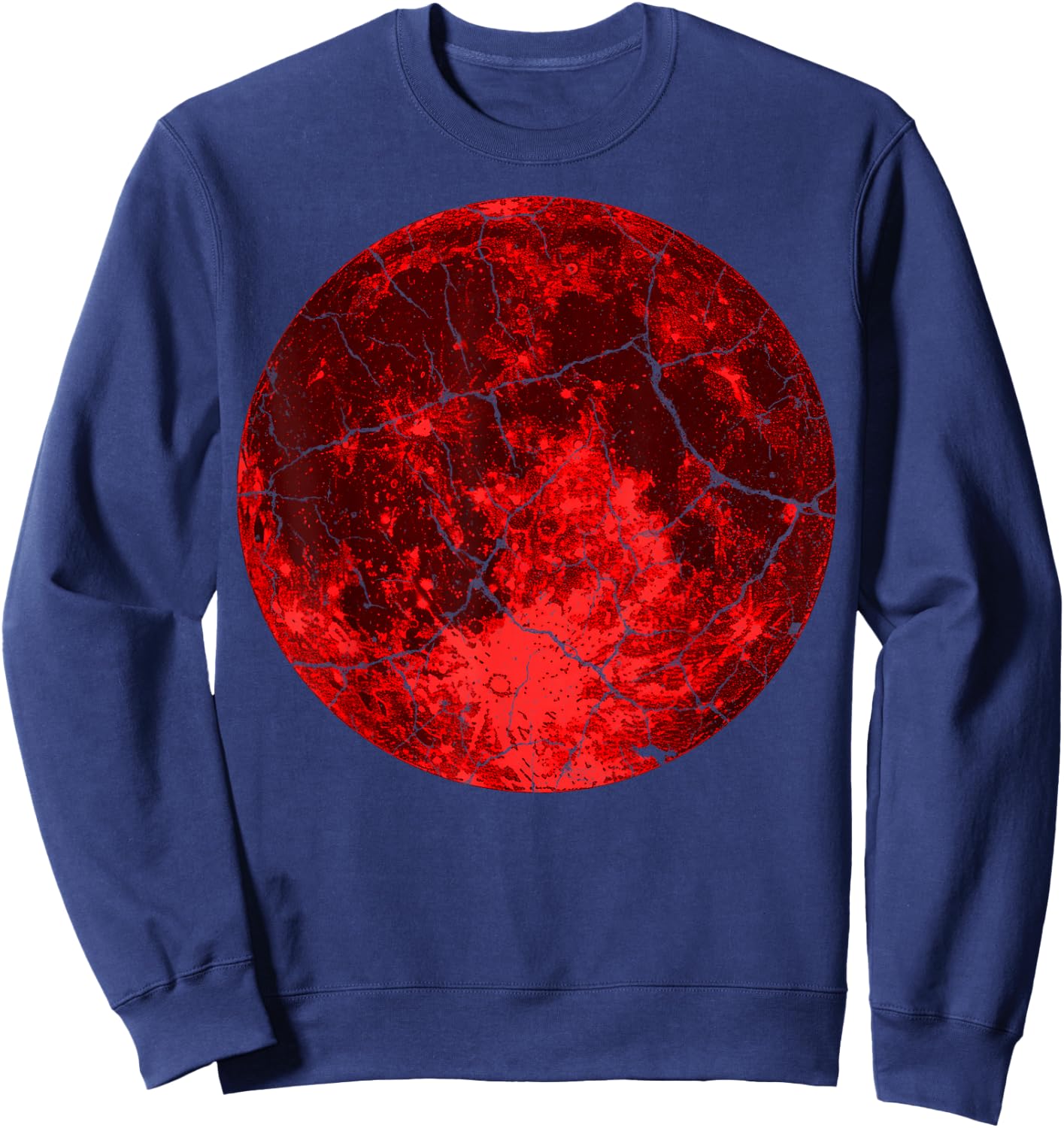 Last Minute Halloween Party Spooky Costume Red Blood Moon Sweatshirt - Sweatshirt | Navy