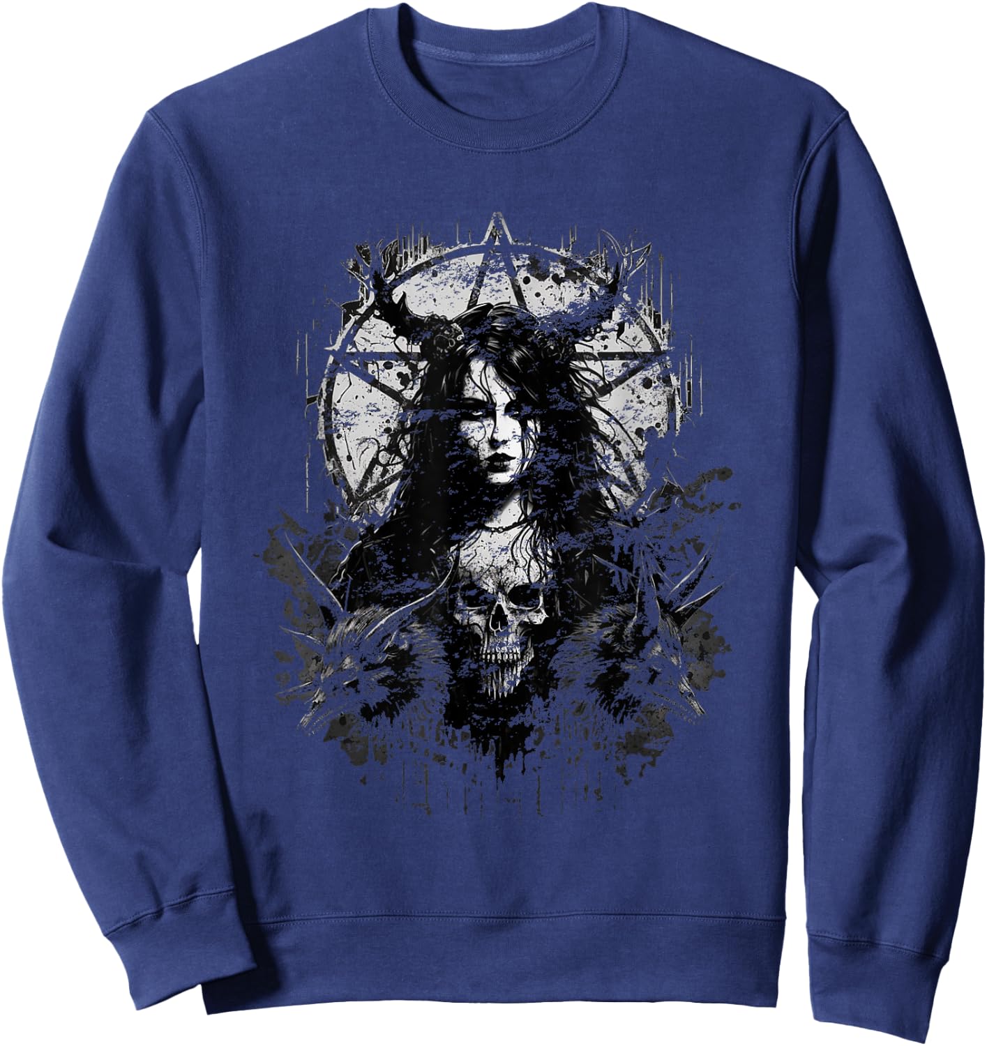 Gothic Aesthetic Satanic Grunge Dark Magic Sweatshirt - Sweatshirt | Navy