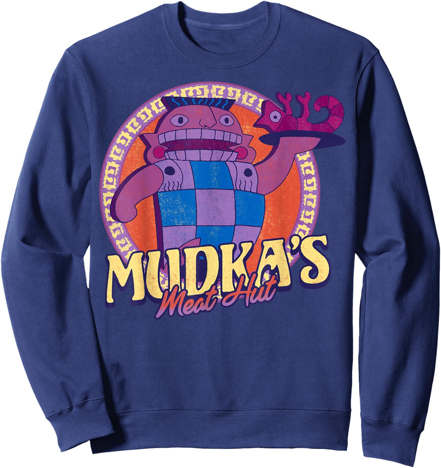 Disney Emperor's New Groove Mudka's Meat Hut Logo Sweatshirt - Sweatshirt | Navy