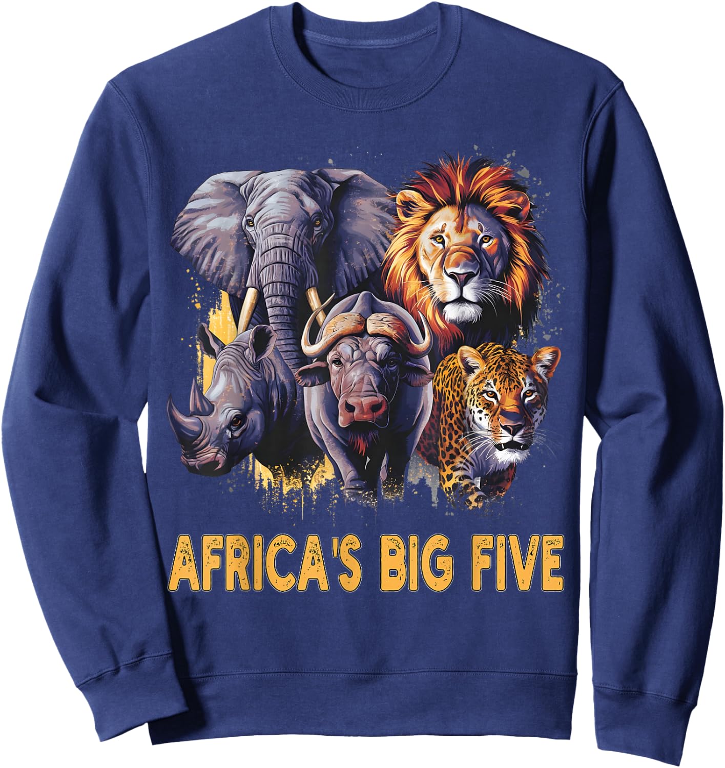 Big 5 Wildlife South Africa Safari Africa's Big Five , black Sweatshirt - Sweatshirt | Navy
