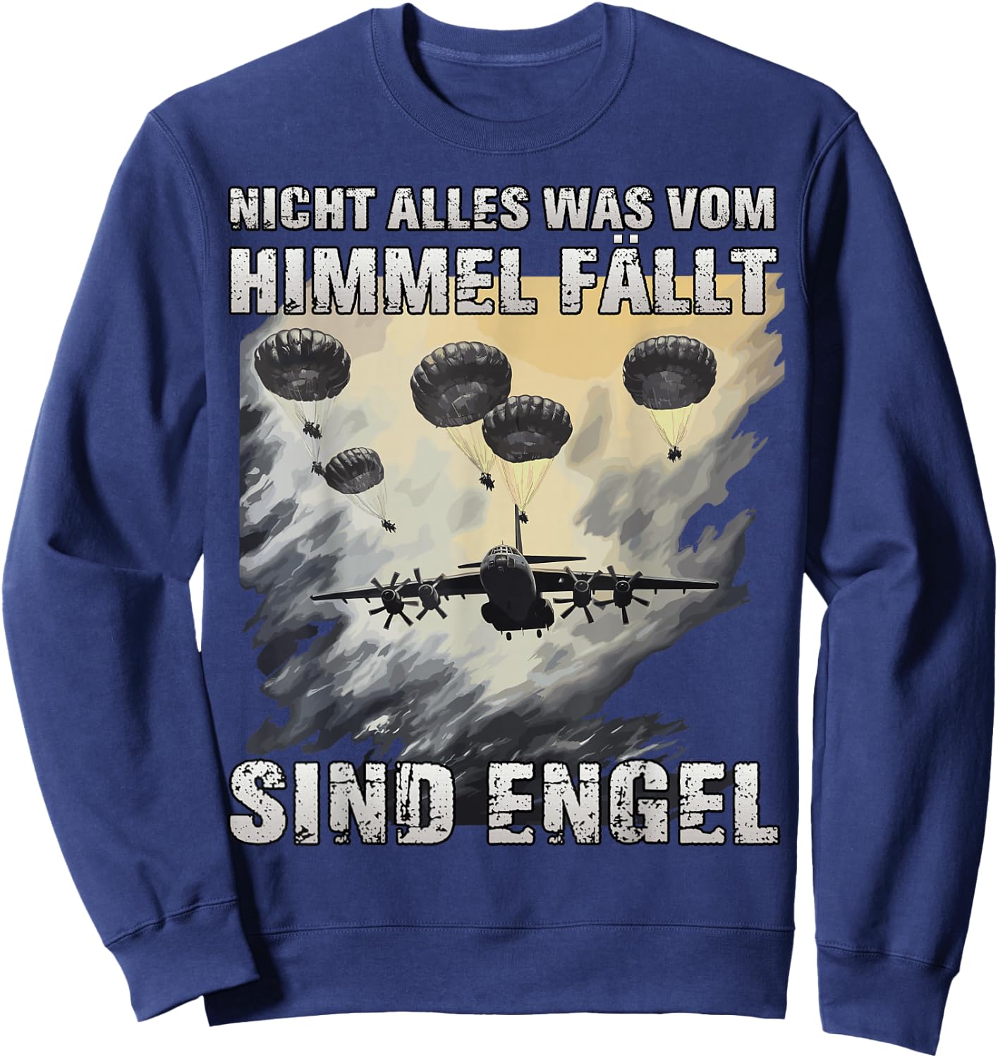 Fallschirmjäger Bundeswehr Soldaten Transall Fallschirmjäger Sweatshirt - Sweatshirt | Navy