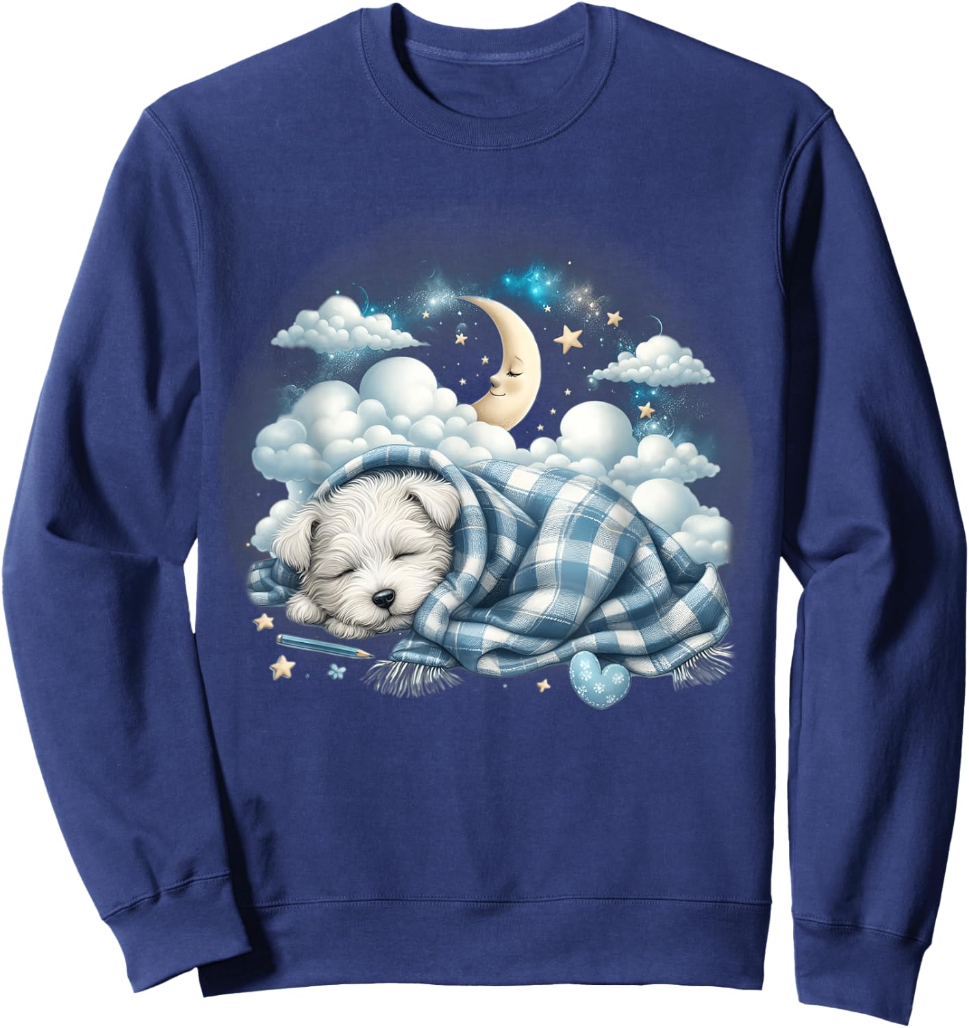 Napping Westie Pajama West Highland White Terrier Sleeping Sweatshirt - Sweatshirt | Navy