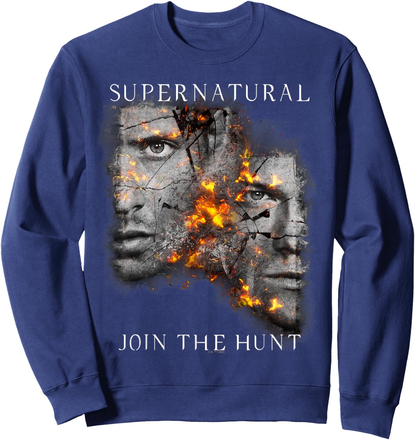Supernatural Sam Dean Cracking Portraits Sweatshirt - Sweatshirt | Navy
