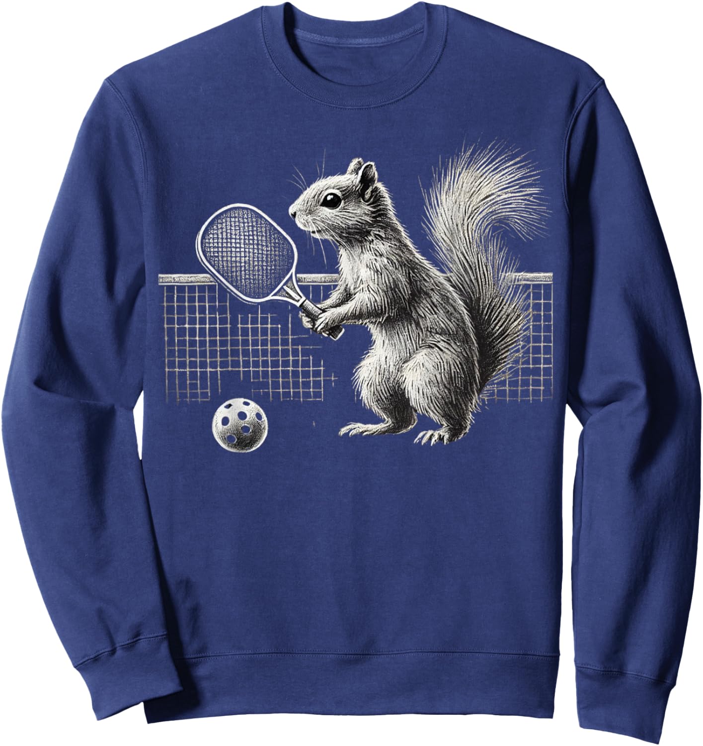 Pickleball Squirrel Athlete Player Ball Sport Paddle Court Sweatshirt - Sweatshirt | Navy