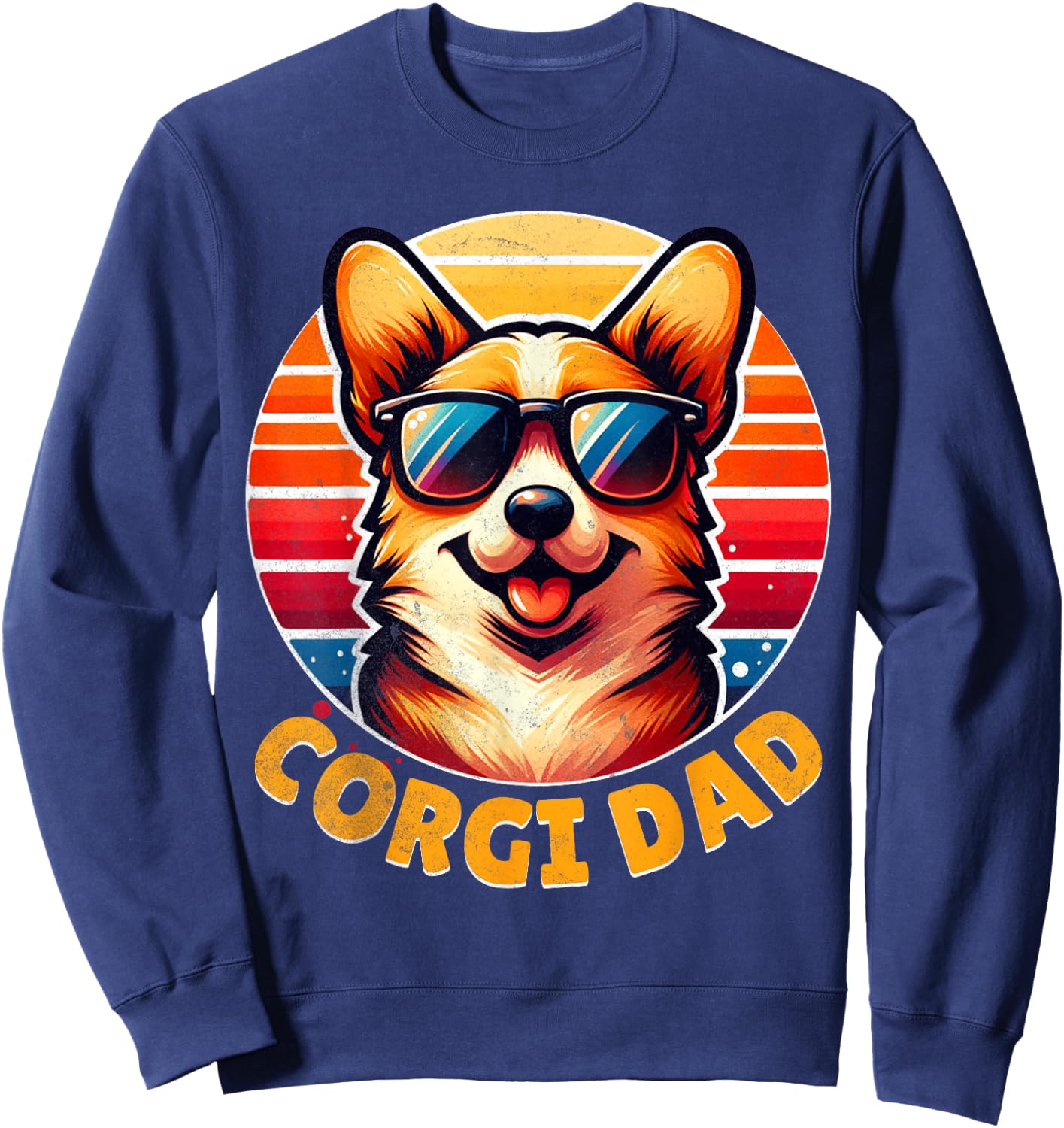 Corgi Dad Father Day Gift Lovers Funny Men Sweatshirt - Sweatshirt | Navy
