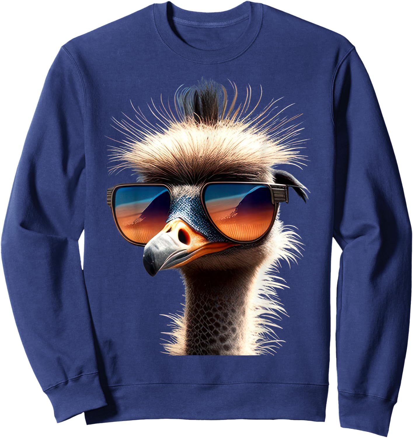 Strauss Bird Ostrich Large Emu Running Bird I Like Bouquets , black Sweatshirt - Sweatshirt | Navy