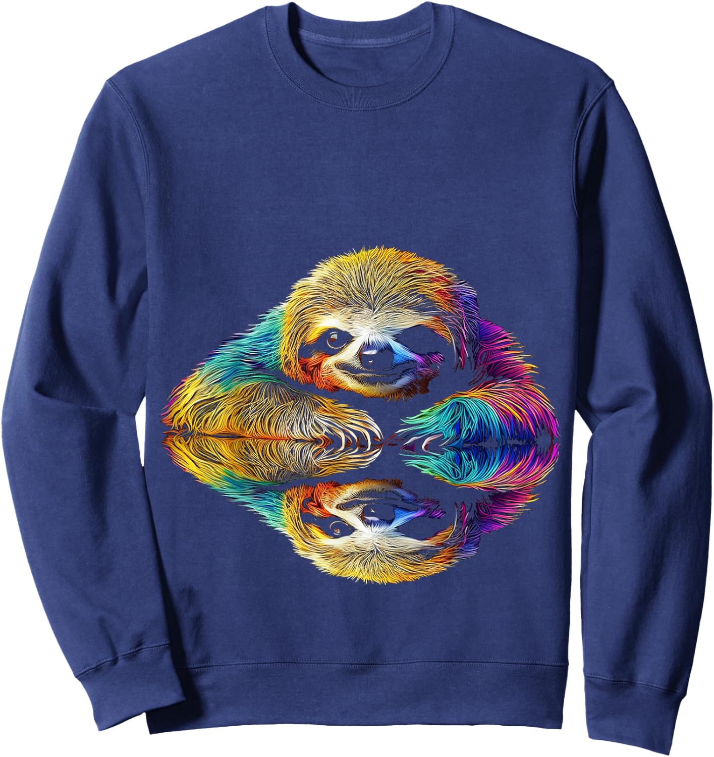 Faultier Abstrakt Niedlich Tier Bunte Kunst Grafik Faultier Sweatshirt - Sweatshirt | Navy