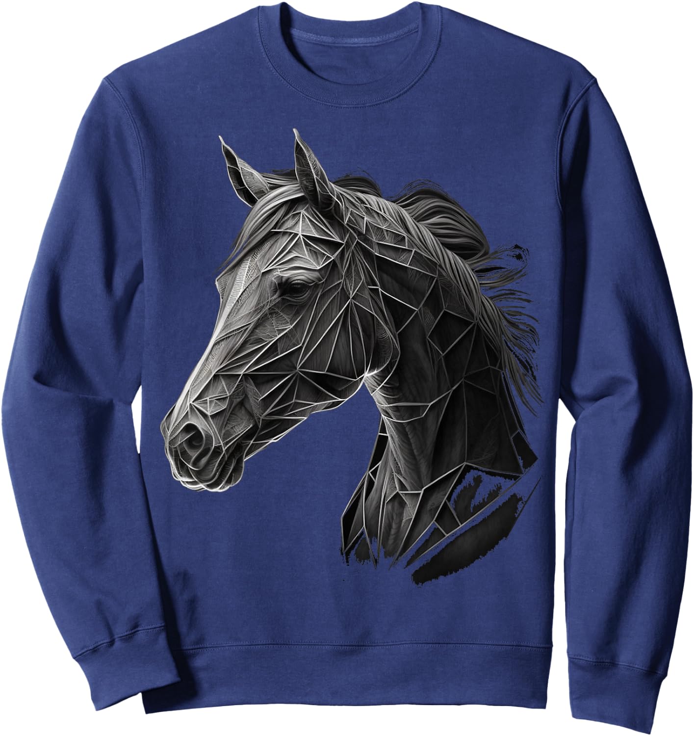 Reiten Kunst Tierdruck Pferd Motiv Pferd Sweatshirt - Sweatshirt | Navy