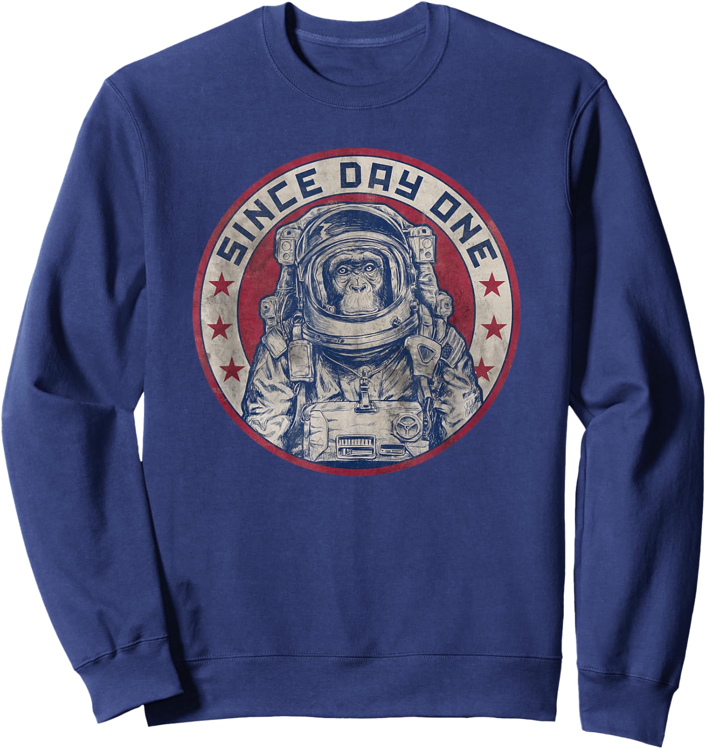 Astronaut Monkey Space Funny Humor Meme Chimpanzee Chimp Sweatshirt - Sweatshirt | Navy