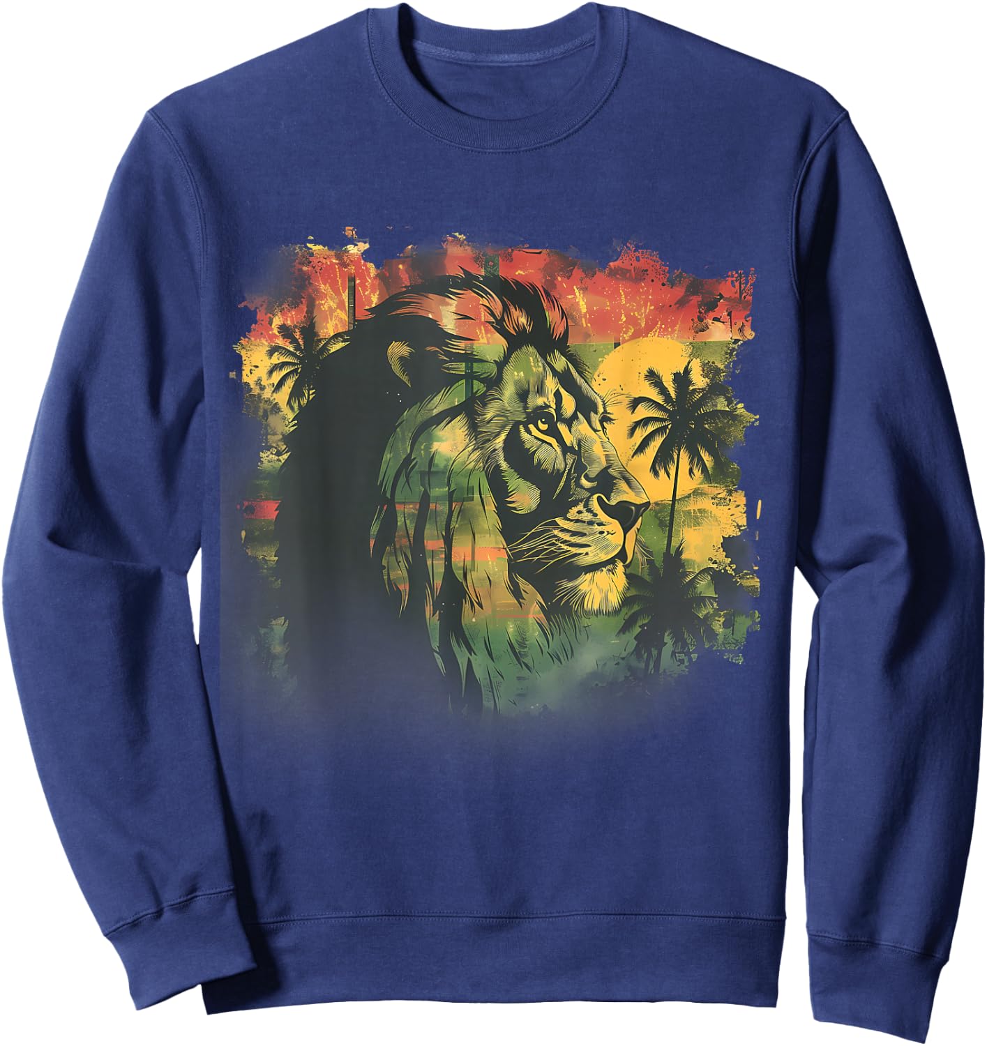 Rasta Reggae Lion Rasta Roots Lion Of Judah Reggae Music Sweatshirt - Sweatshirt | Navy