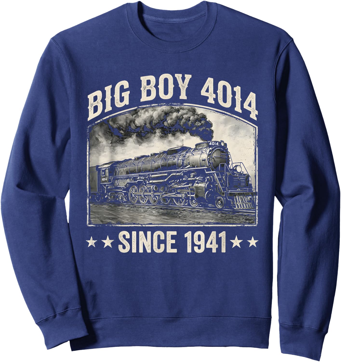 Big Boy 4014 Train Engineer Steam Train Conductor American Sweatshirt - Sweatshirt | Navy