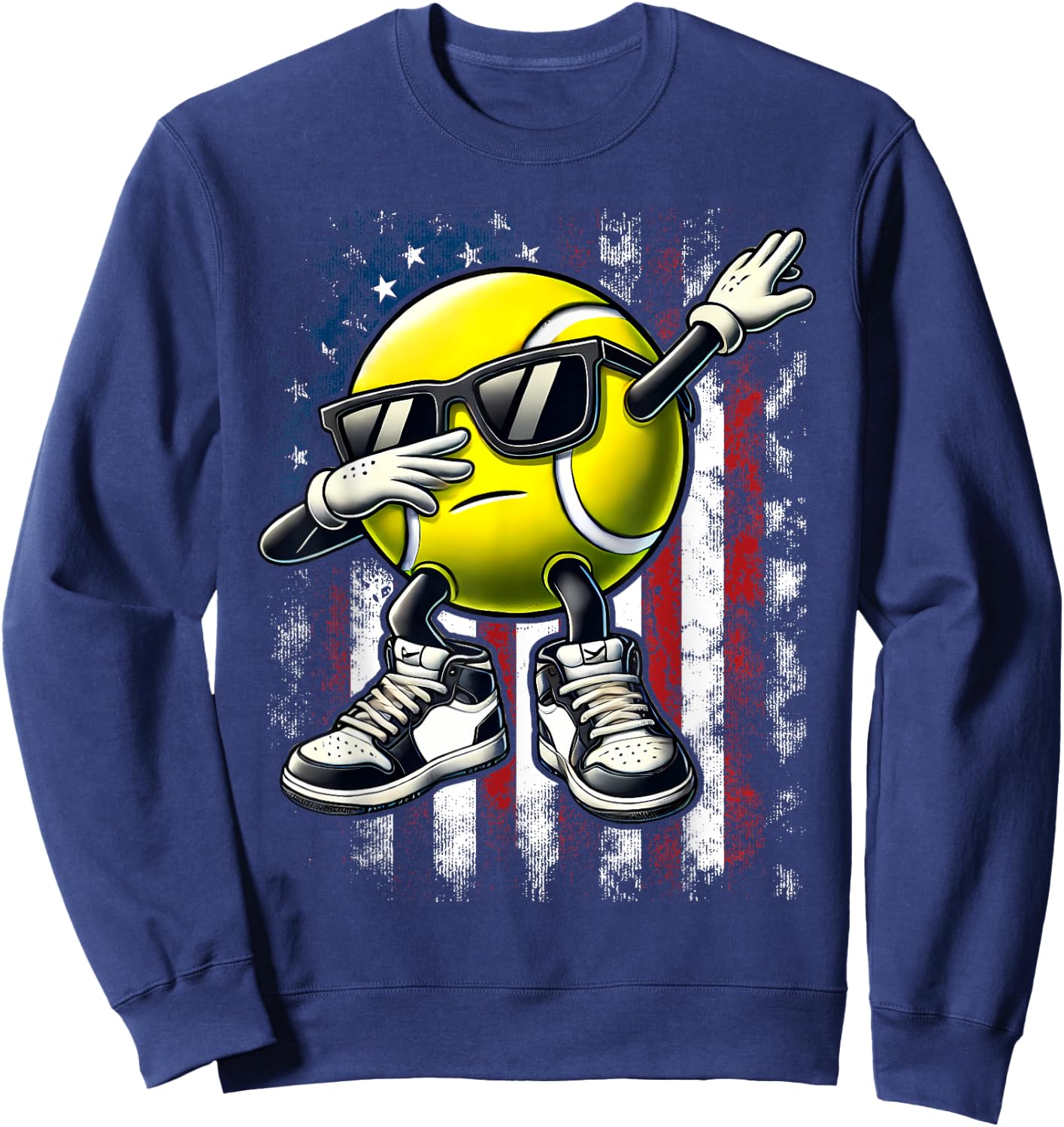 Dabbing Tennis Ball Funny Boys Men Women Sports Player Sweatshirt - Sweatshirt | Navy