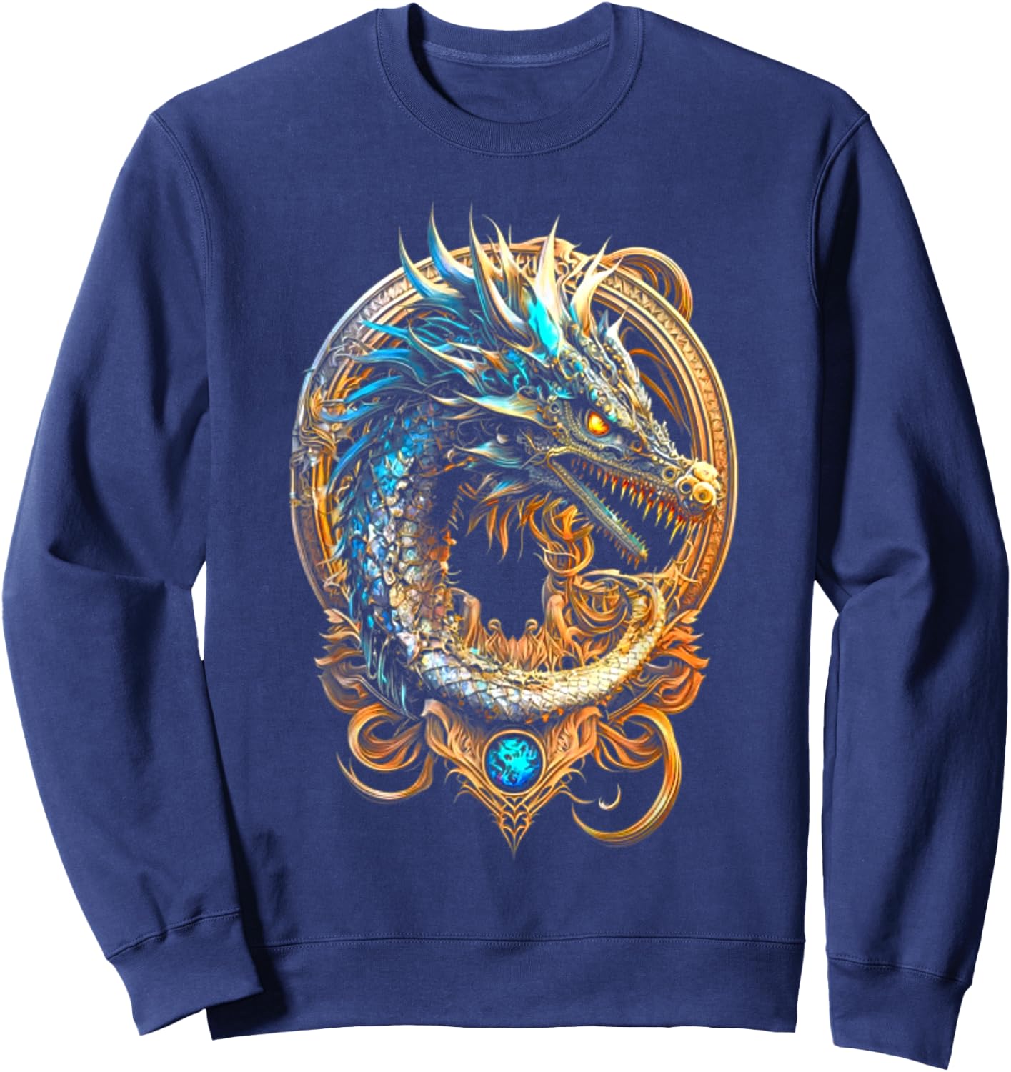 Dragon - Viking Valhalla North Myths Sweatshirt - Sweatshirt | Navy