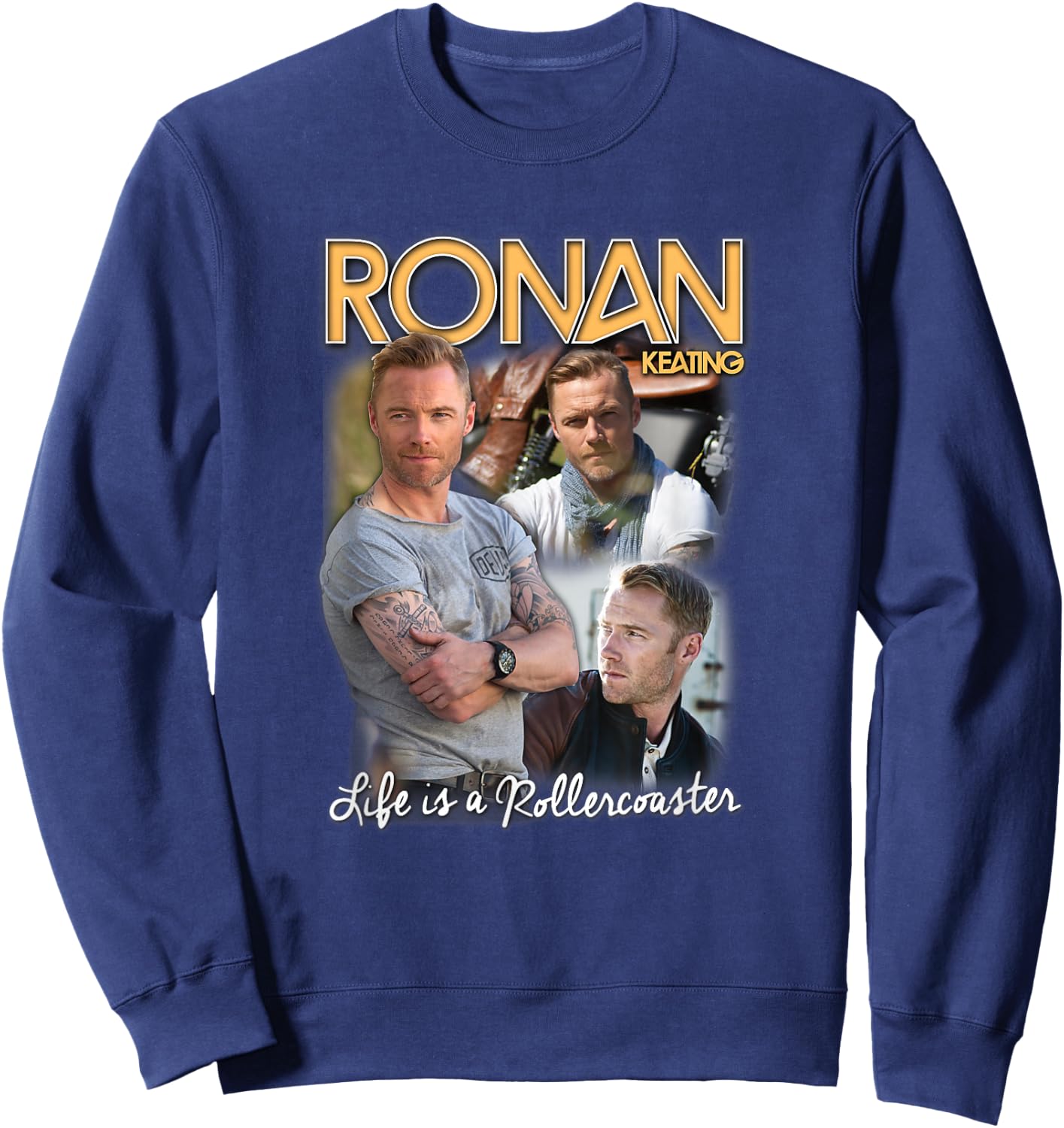 Ronan Keating Official Tribute Life Is A Rollercoaster , black Sweatshirt - Sweatshirt | Navy