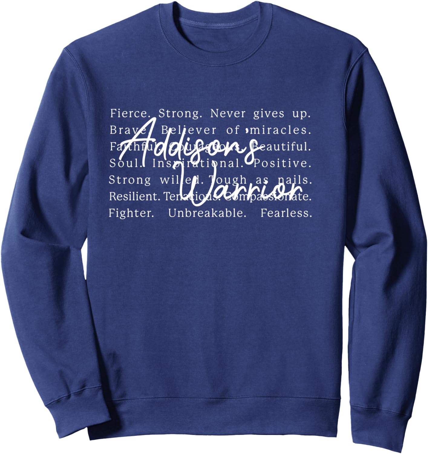 Addison’s Disease Awareness AD Warrior Adrenal Chaos Sweatshirt - Sweatshirt | Navy