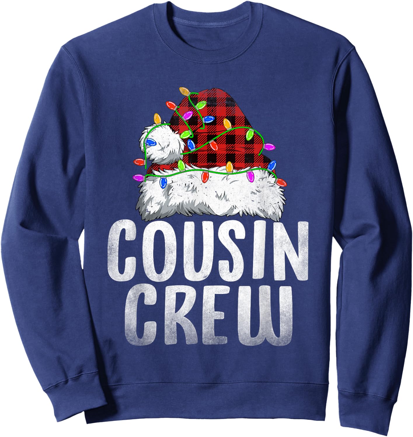 Christmas Cousin Crew Santa Xmas Family Matching Pajamas Sweatshirt - Sweatshirt | Navy