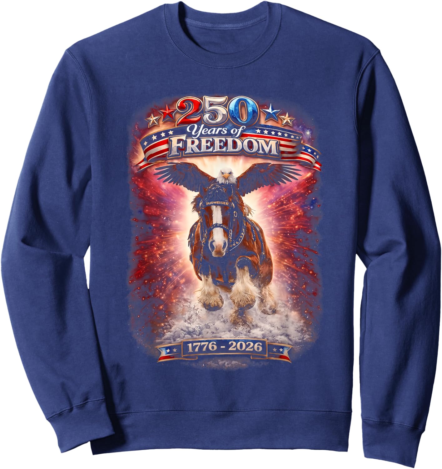 250 Years American 1776 2026 250th USA Birthday 4th of July Sweatshirt - Sweatshirt | Navy