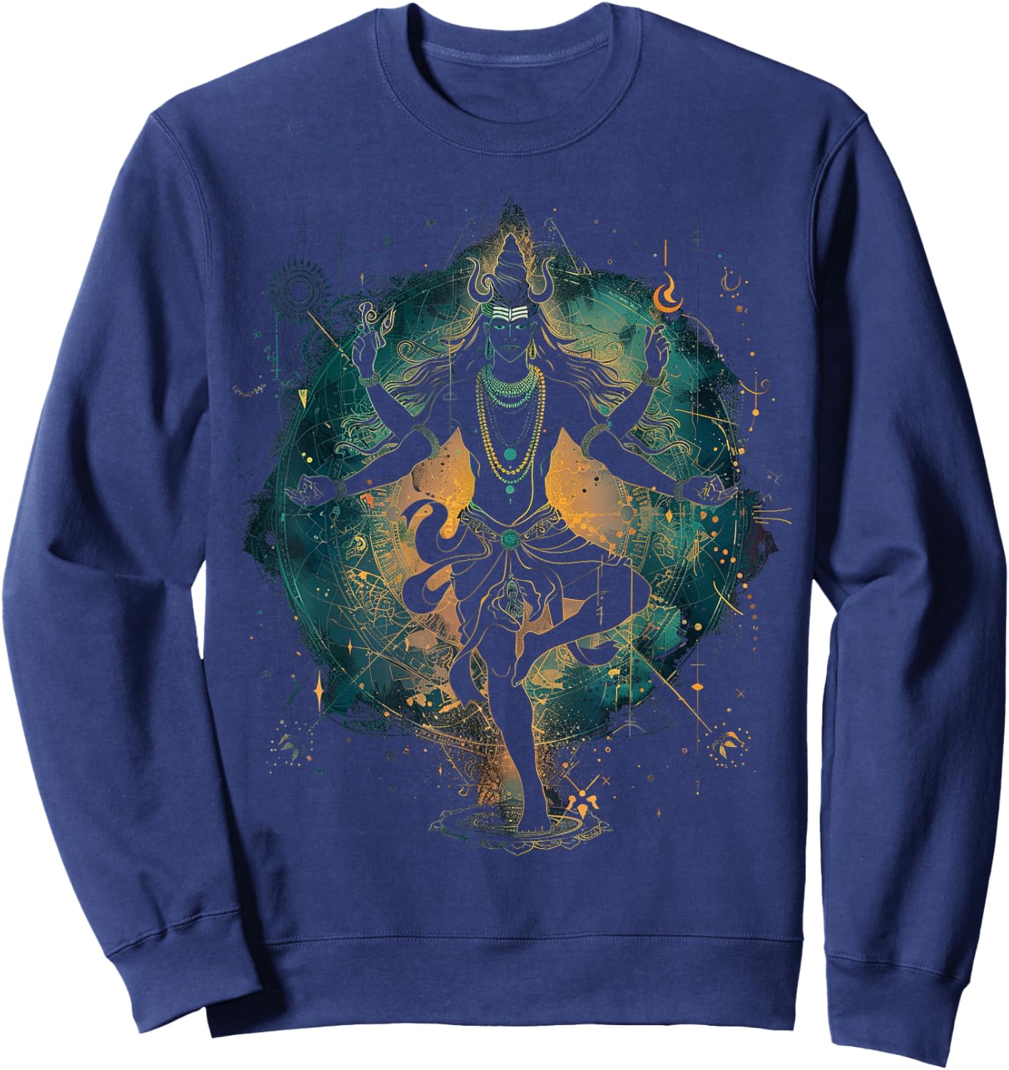 Shiva Spiritual Hindu God Tandava Dance Yoga Meditation , black Sweatshirt - Sweatshirt | Navy