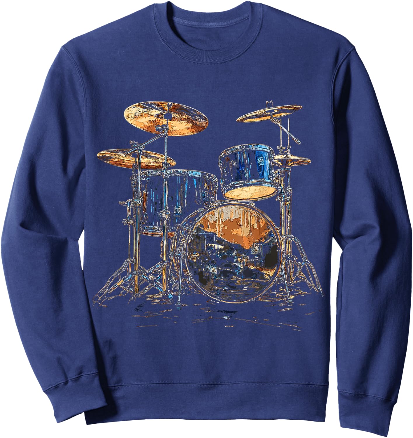 Musical Instrument Drum Set , Black, S Sweatshirt - Sweatshirt | Navy