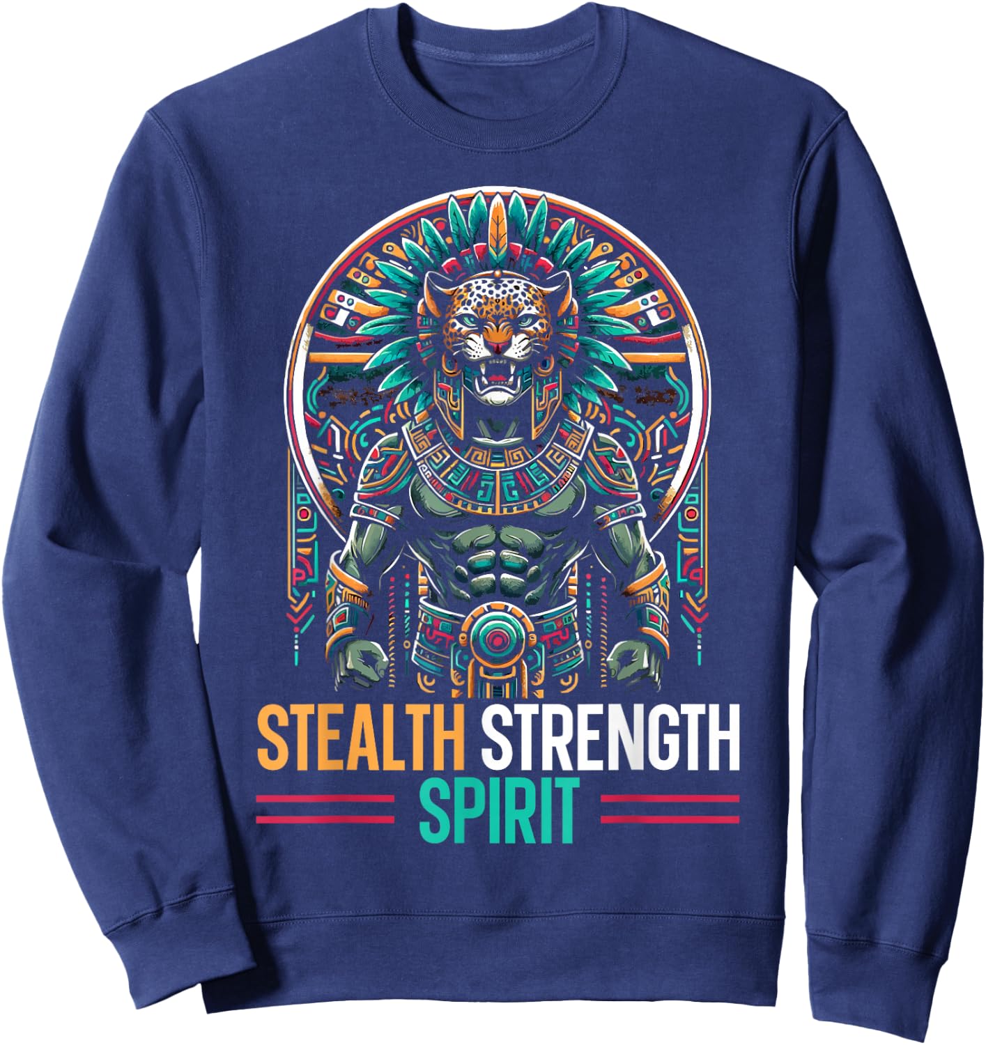 Aztec Jaguar Warrior Aztec Culture Mayan Indigenous Sweatshirt - Sweatshirt | Navy