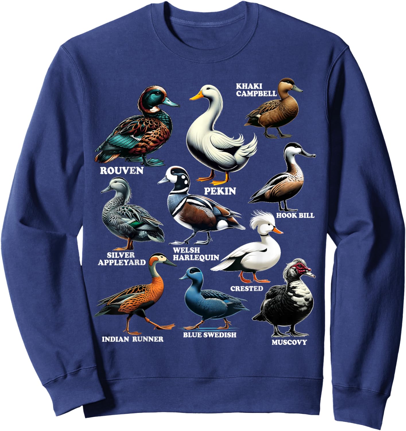 Types Of Duck Shirt for Ducks Lovers Women Kids Girls Sweatshirt - Sweatshirt | Navy