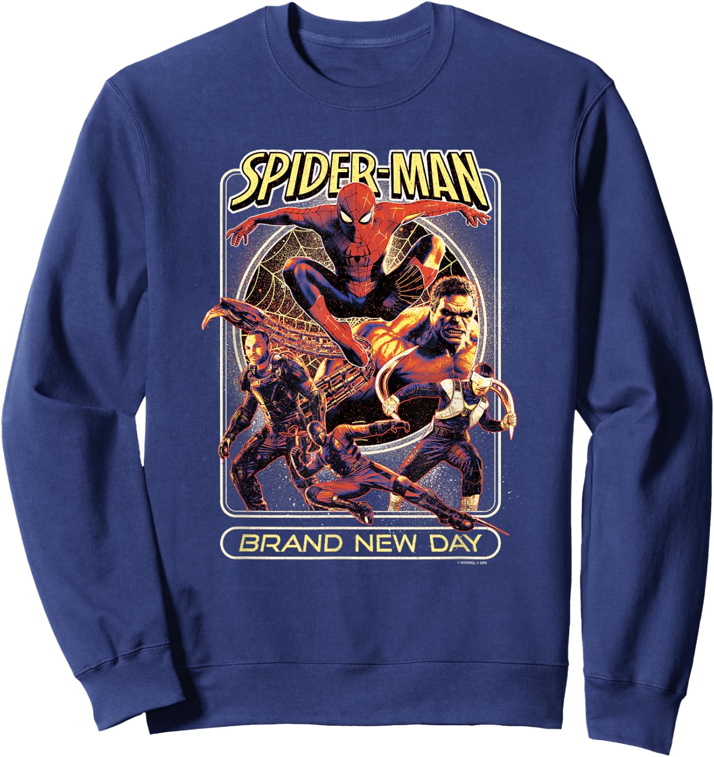 Marvel Spider-Man Day Vintage Style Movie Poster Sweatshirt - Sweatshirt | Navy