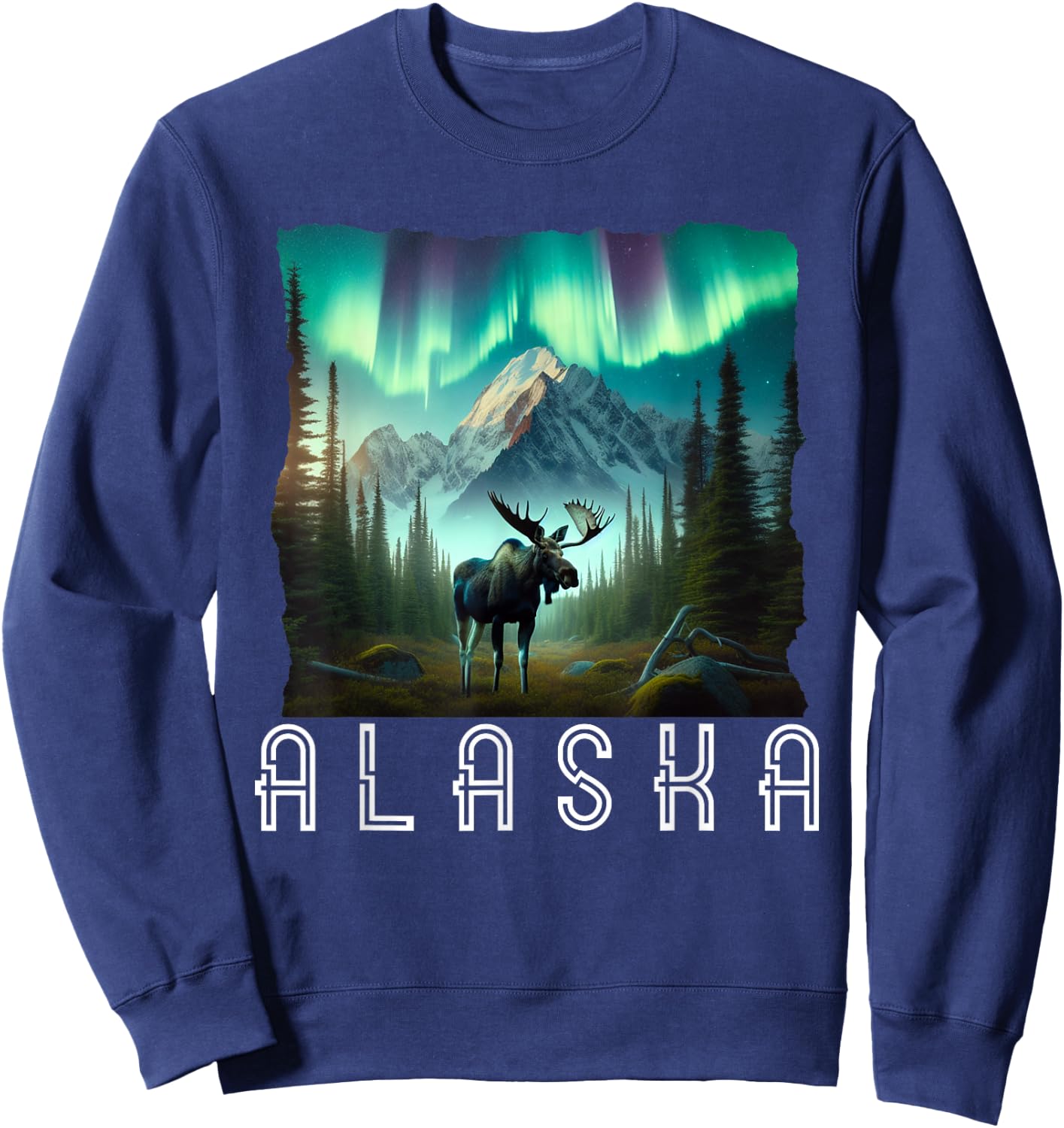 Matching Family Friends and Group Alaska Silhouette Sweatshirt - Sweatshirt | Navy