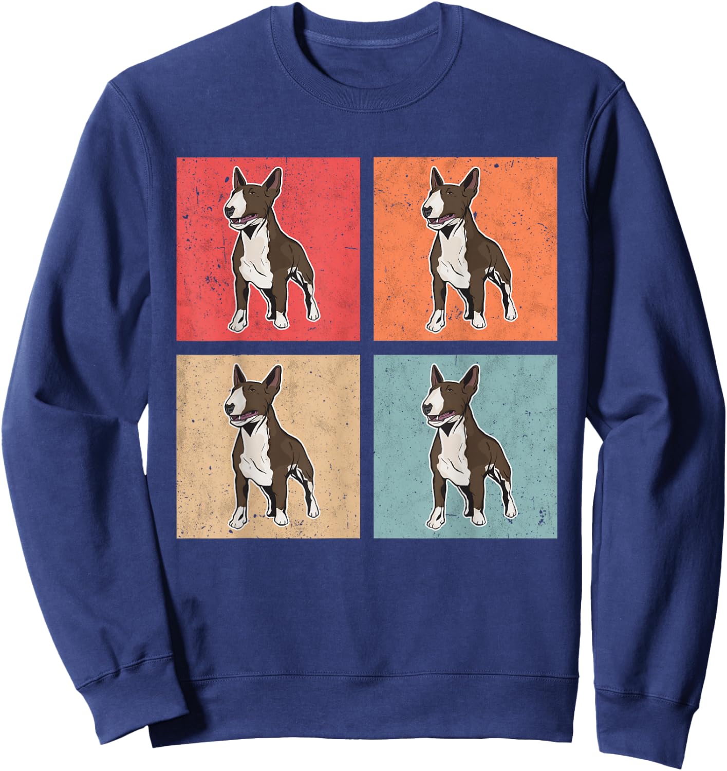 Bull Terrier Retro Bull Terrier Vintage Minibull Sweatshirt - Sweatshirt | Navy