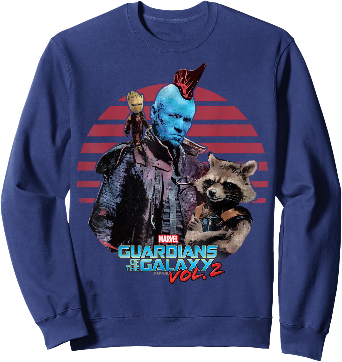 Marvel Guardians of The Galaxy Vol. 2 Yondu Groot Rocket Sweatshirt - Sweatshirt | Navy