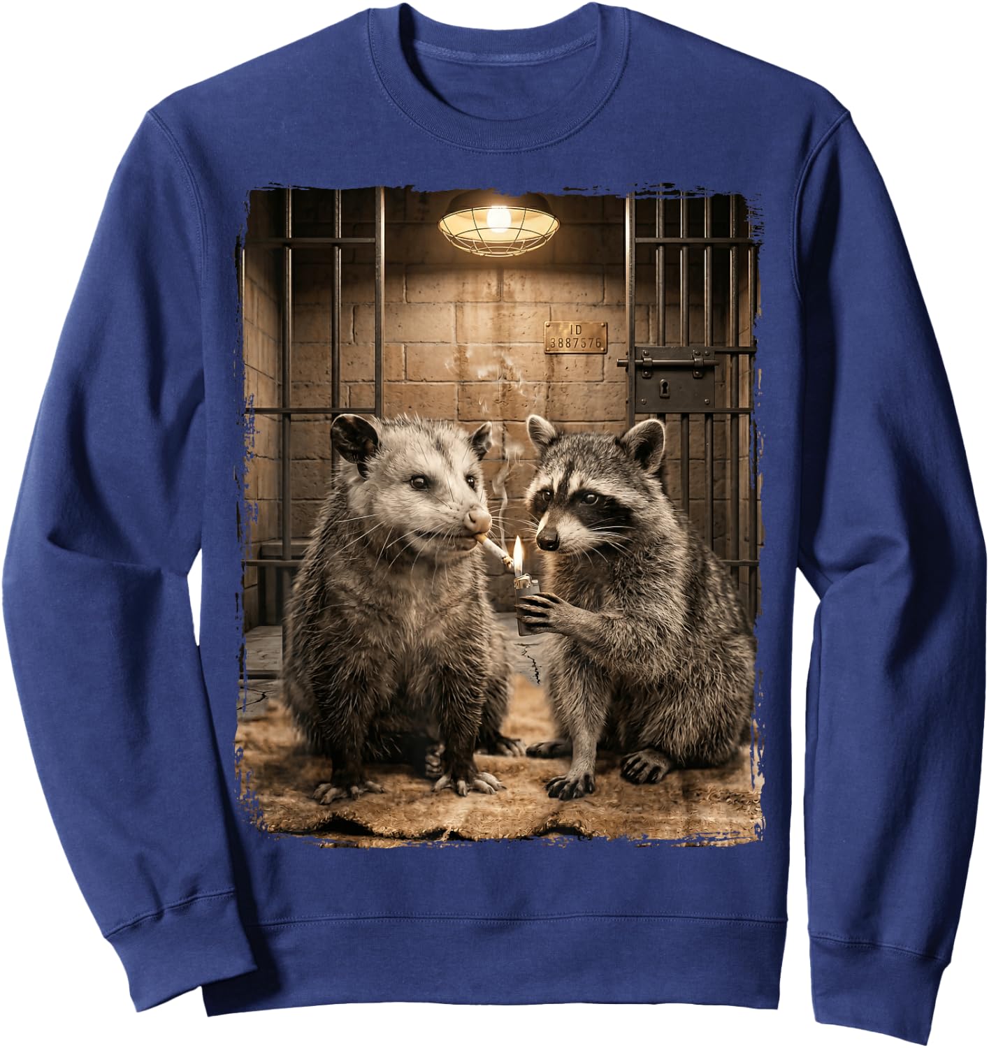 Raccoon Opossum Smoking Sweatshirt - Sweatshirt | Navy