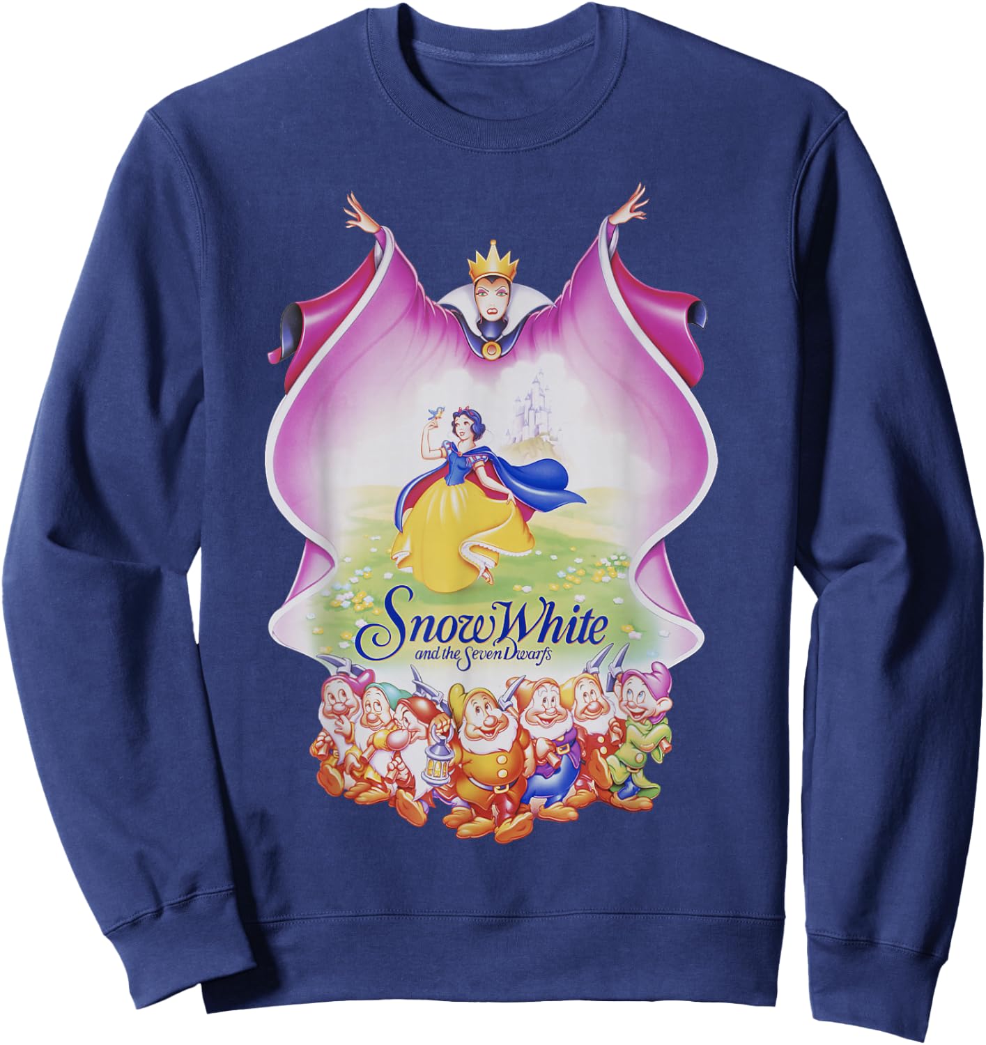 Disney Snow White Group Shot Evil Queen Cape Fill Sweatshirt - Sweatshirt | Navy