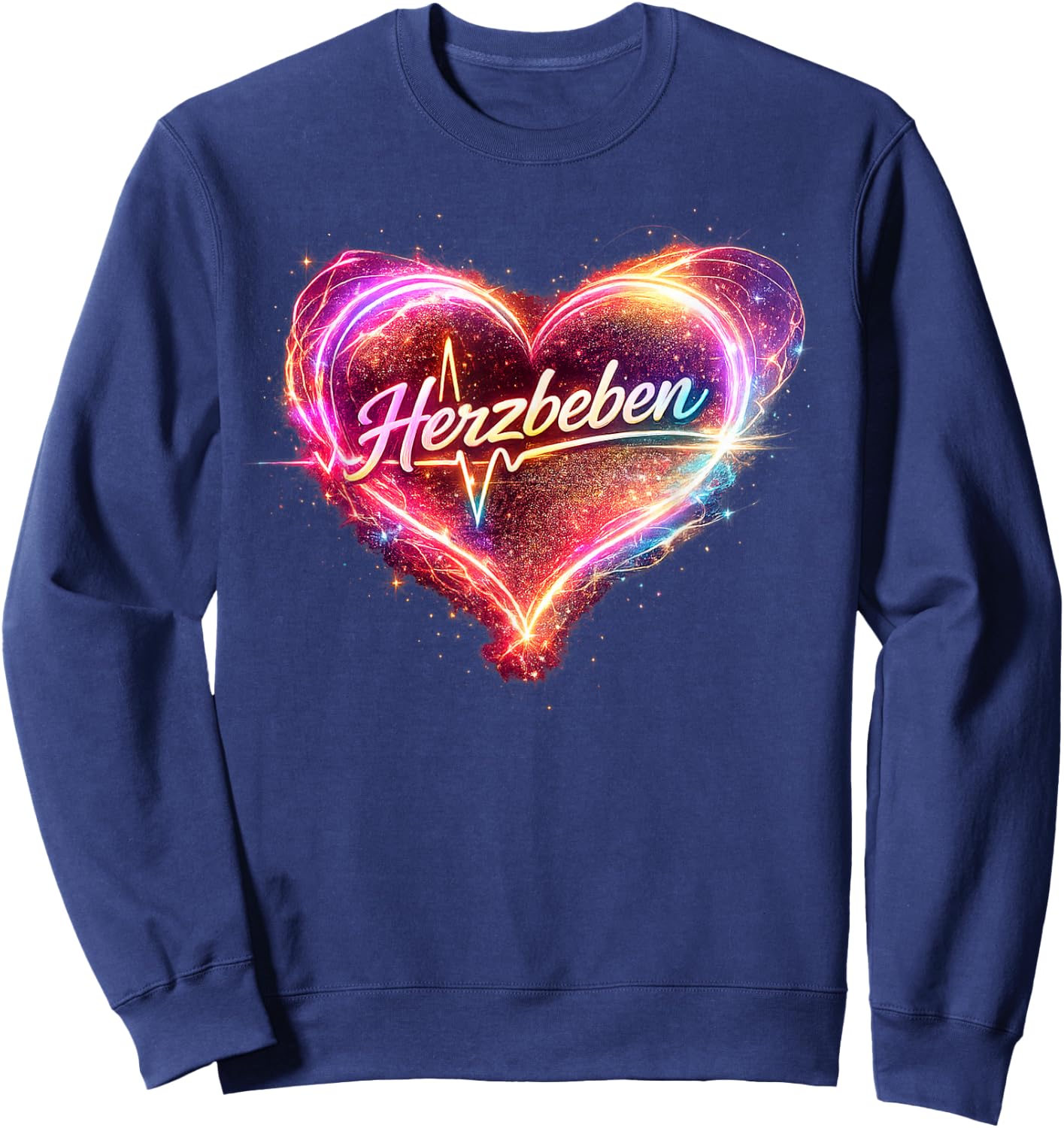 Buntes schwungvolles Herz - Herzbeben Sweatshirt - Sweatshirt | Navy