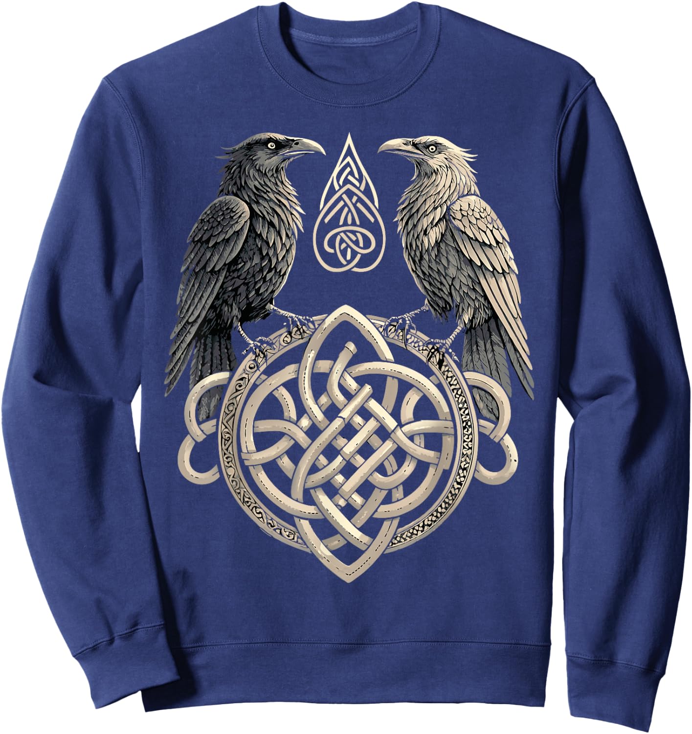Norse Runes Huginn & Muninn - Celtic Germanic Mythology Sweatshirt - Sweatshirt | Navy
