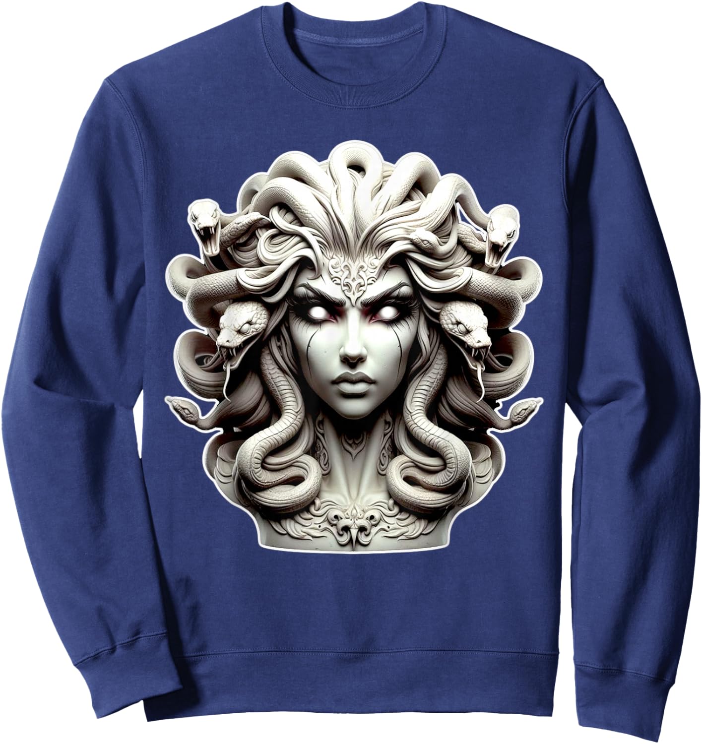 Medusa x Snake Serpent x Greek Goddess Sweatshirt - Sweatshirt | Navy