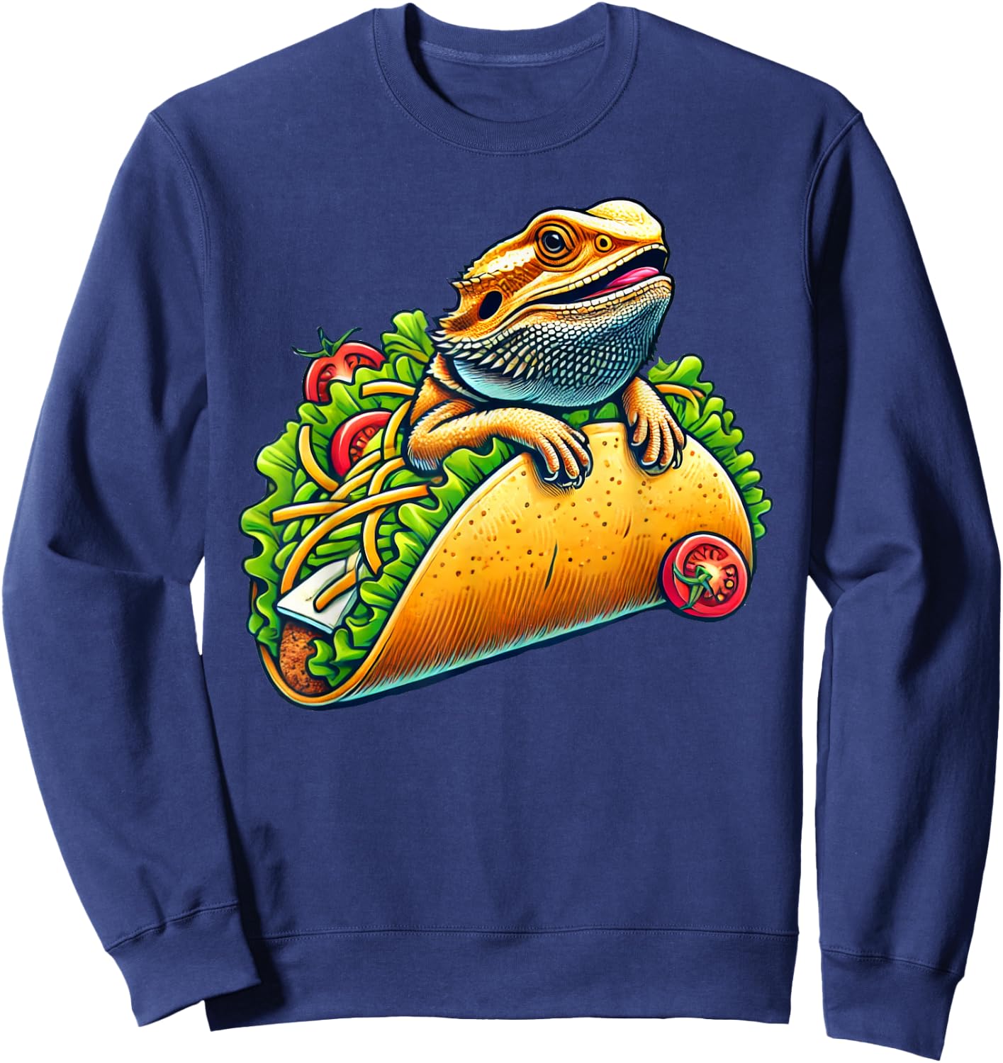 Funny Bearded Dragon In A Taco Sweatshirt - Sweatshirt | Navy